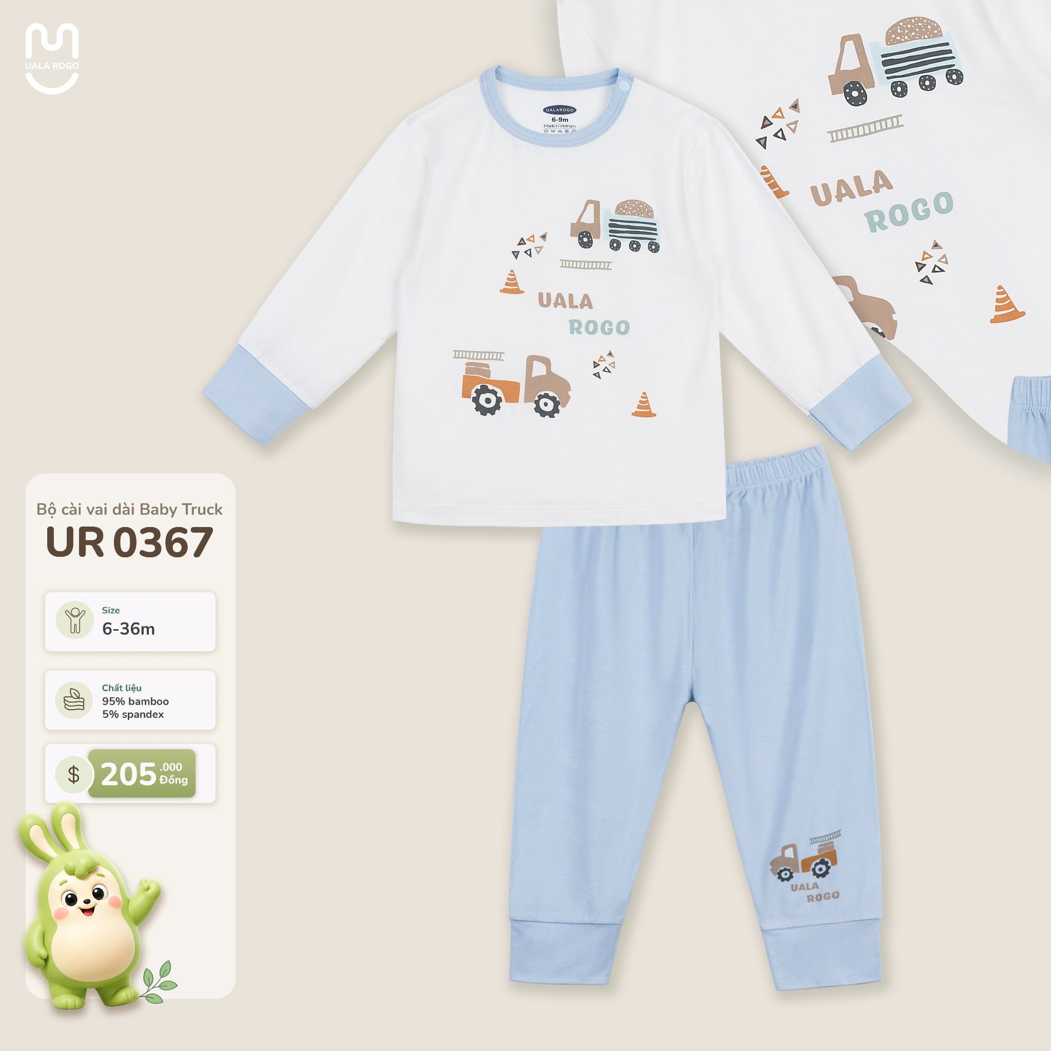 Bộ cài vai dài Baby Truck Uala Rogo UR 0367 