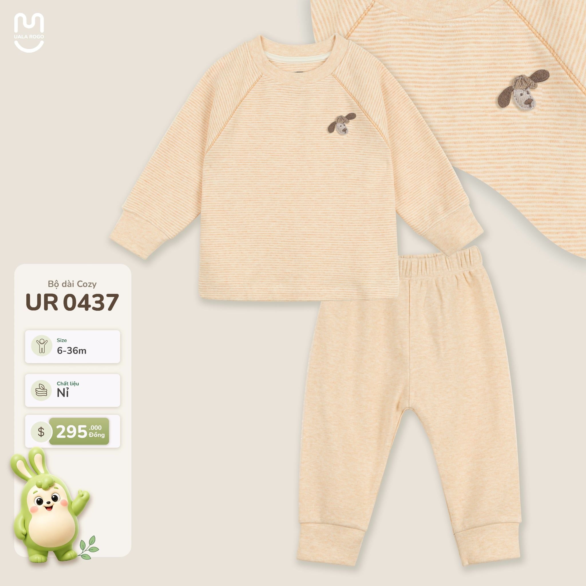  Bộ dài tay nỉ xốp Cozy Uala Rogo UR 0437 