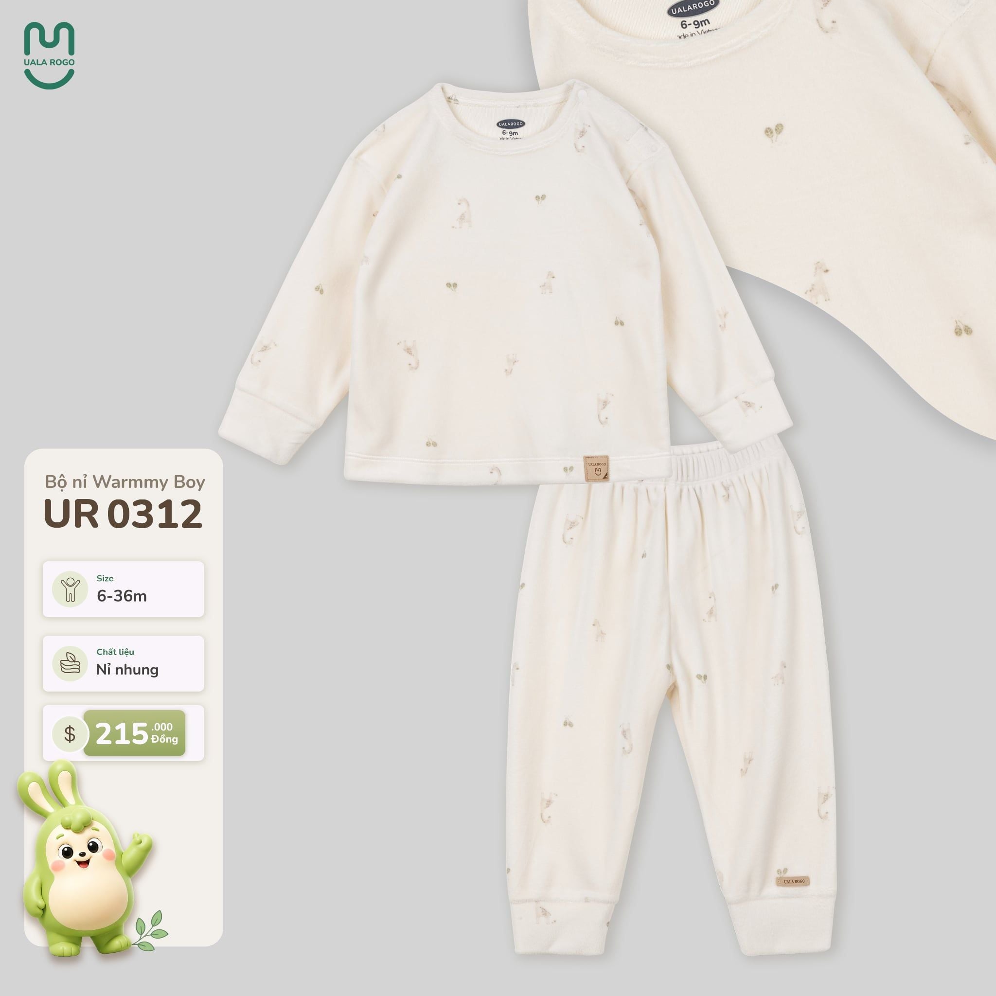  Bộ nỉ nhung Warmmy Boy UR 0312 