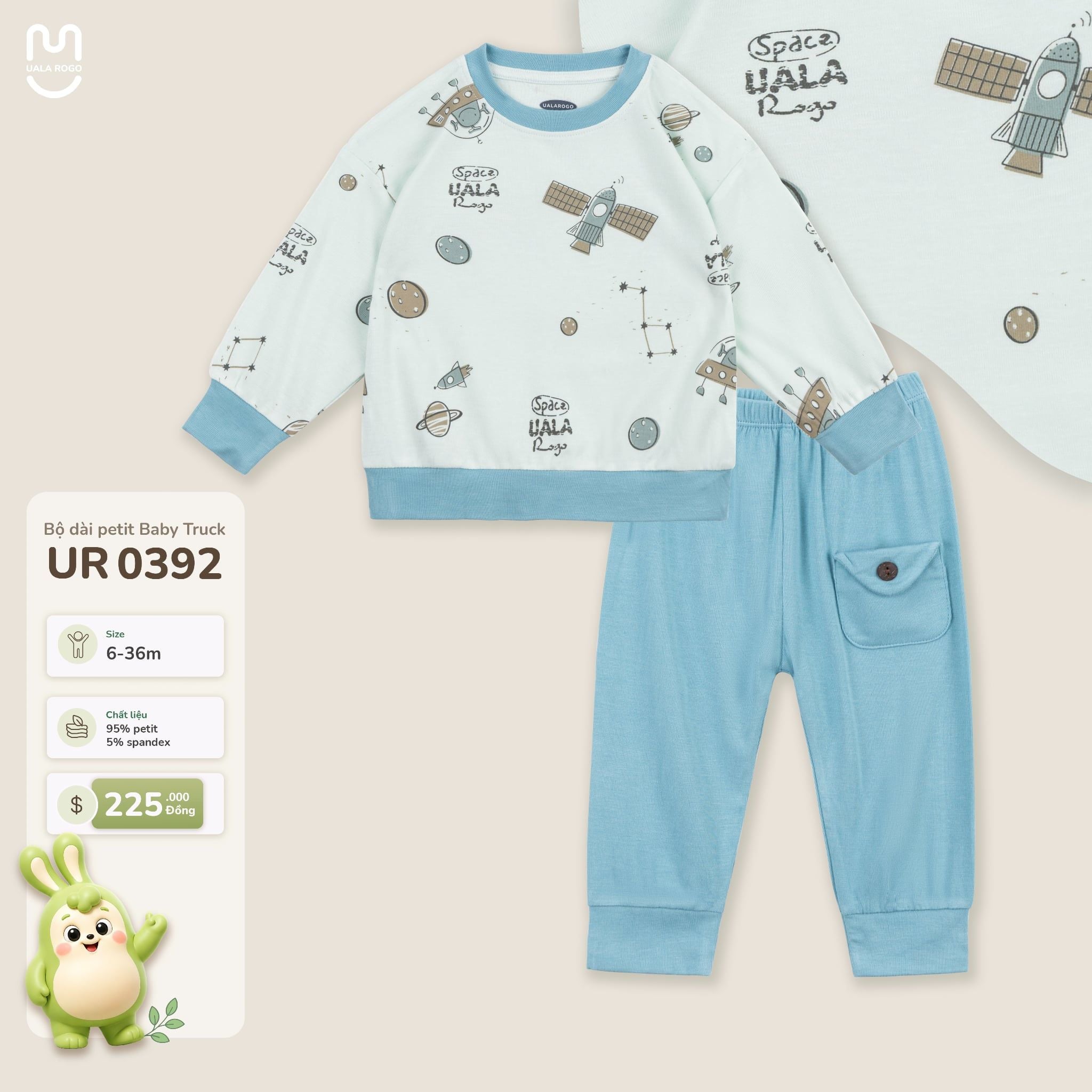  Bộ dài tay Petit Baby Truck Uala Rogo UR 0392 