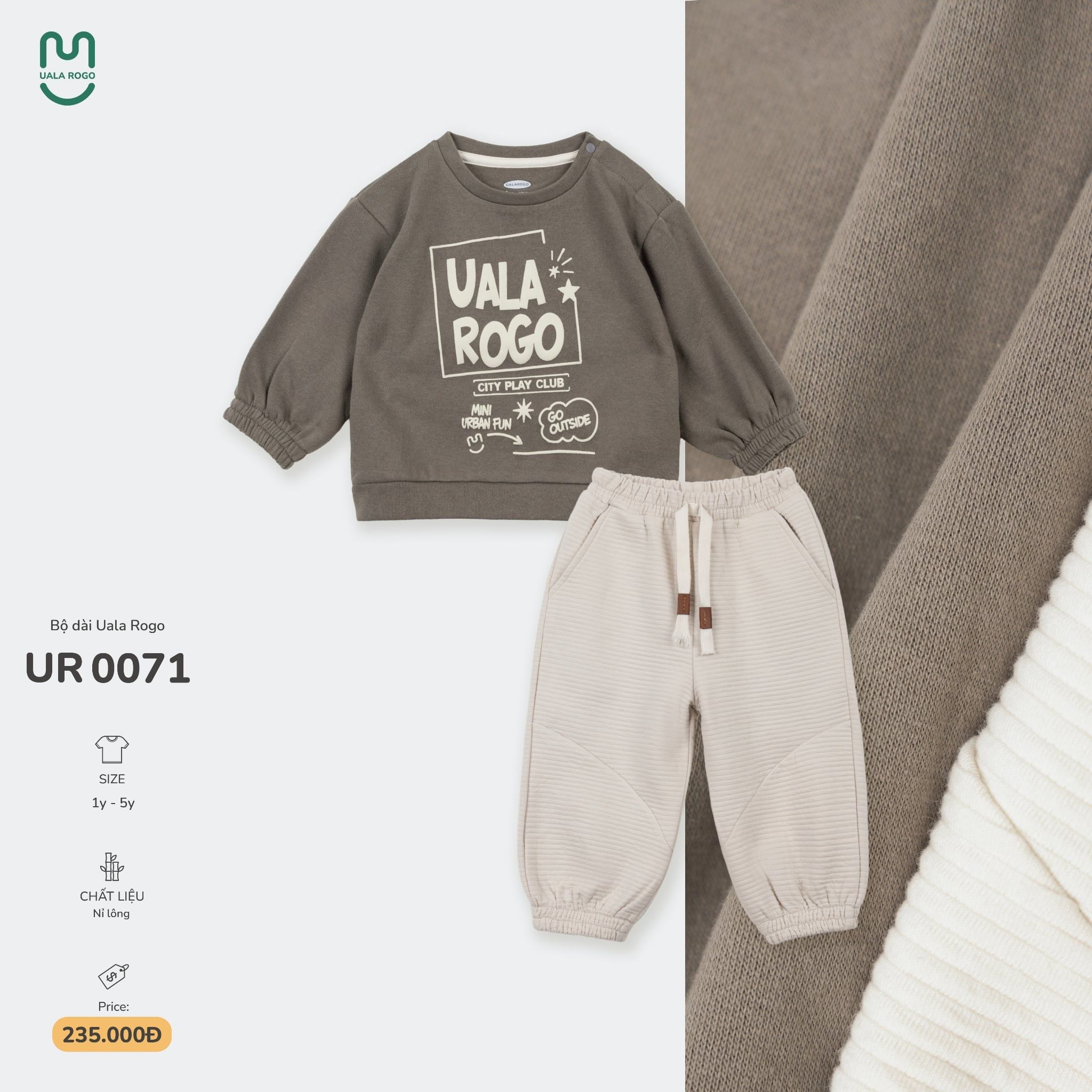  Bộ nỉ lông dài tay Uala Rogo UR 0071 
