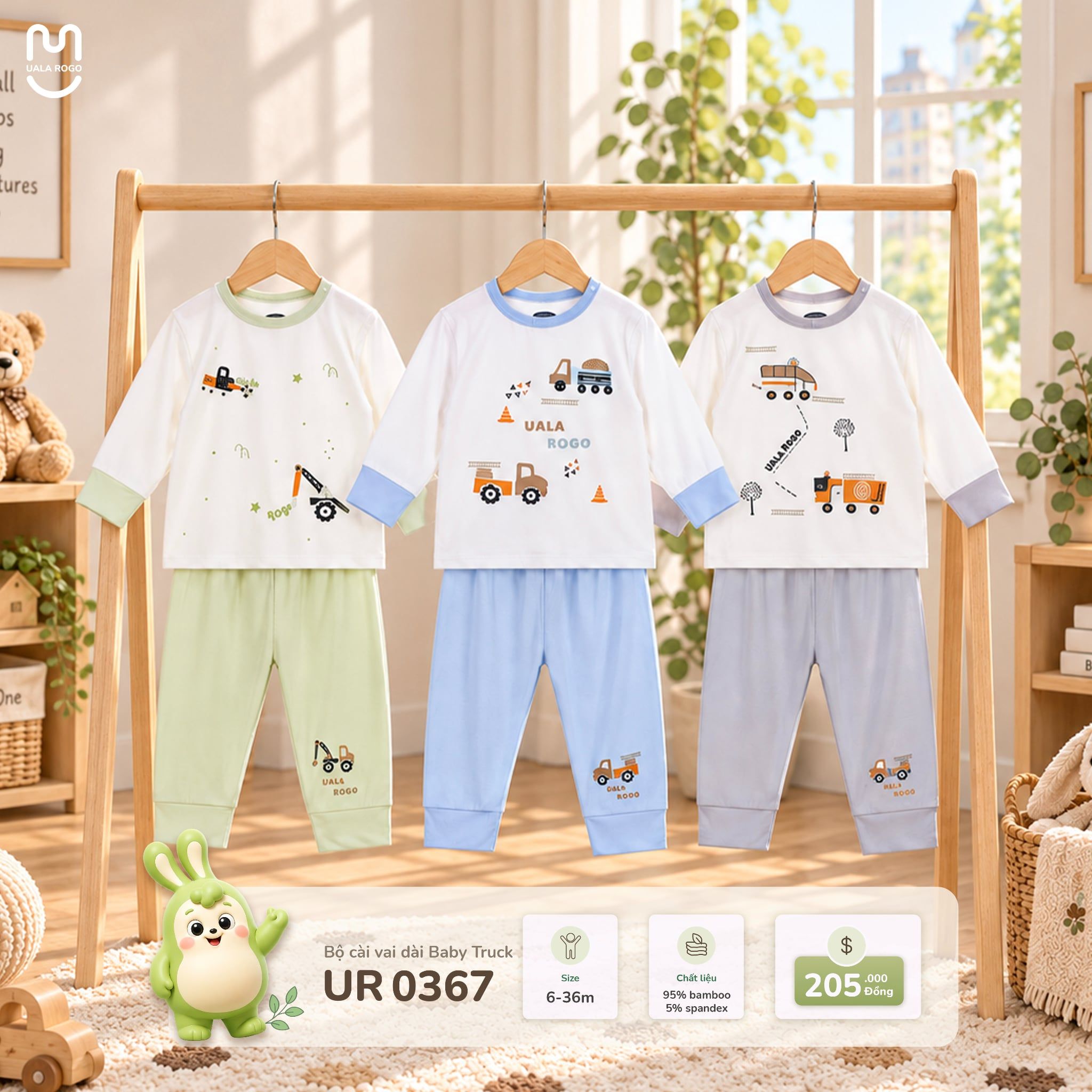  Bộ cài vai dài Baby Truck Uala Rogo UR 0367 