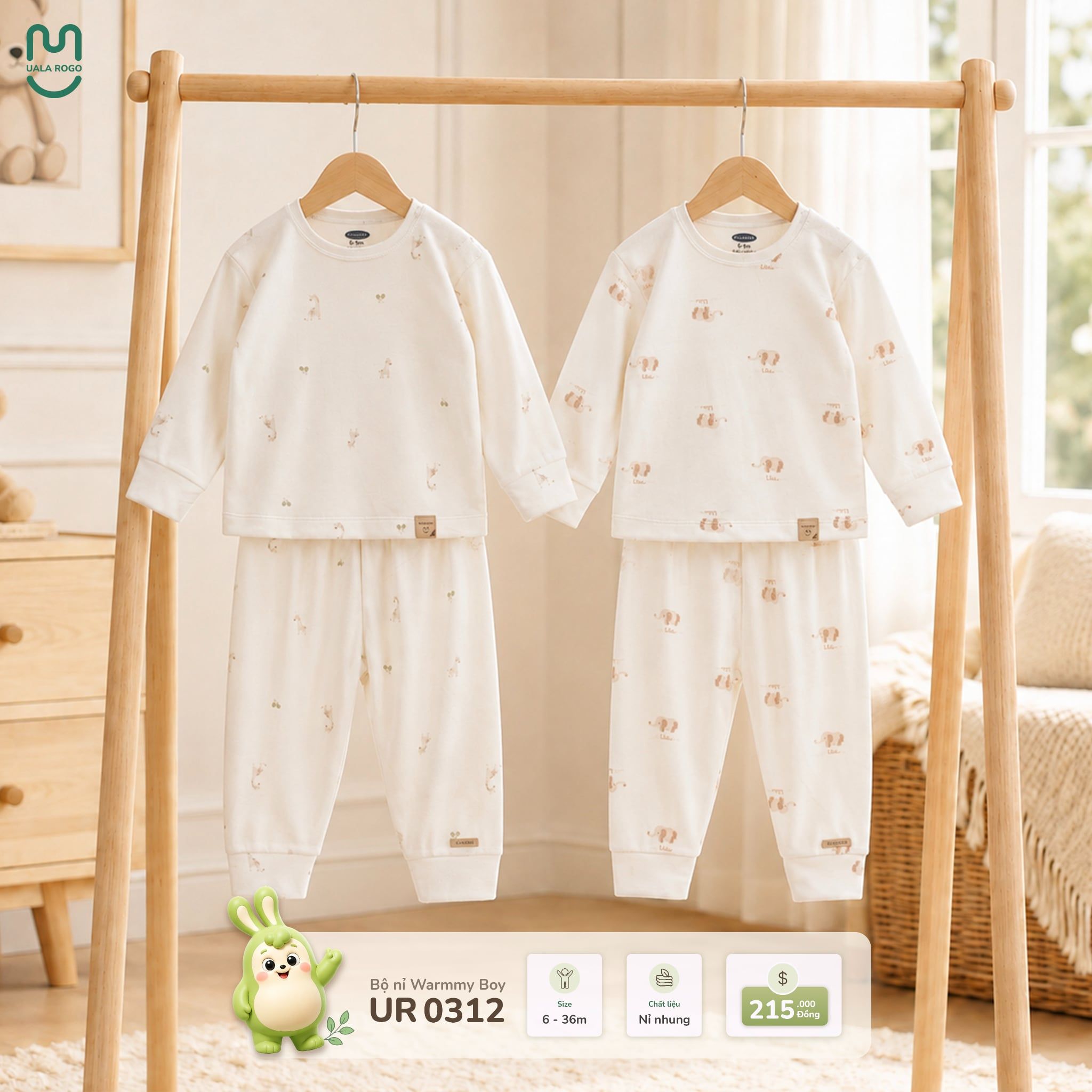  Bộ nỉ nhung Warmmy Boy UR 0312 