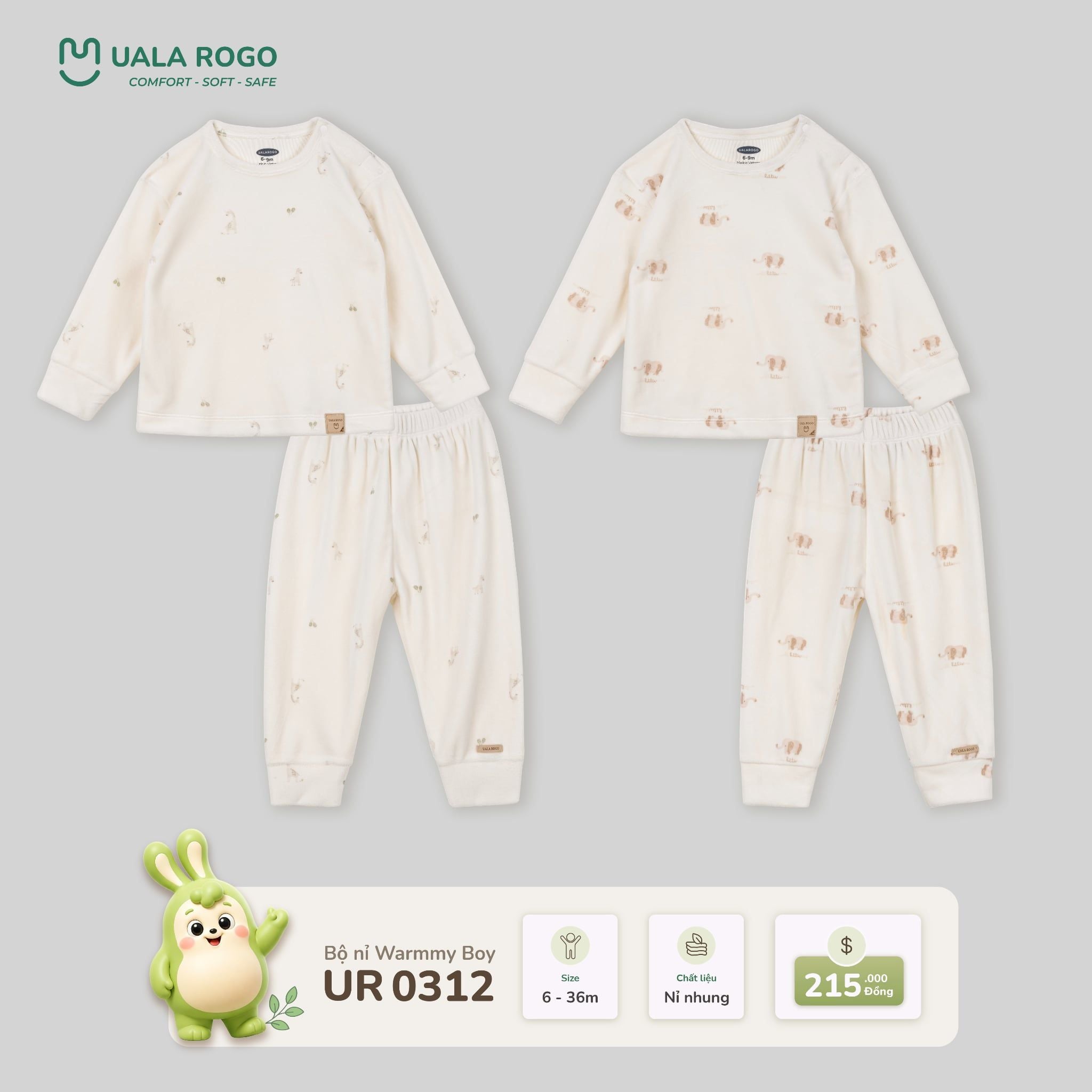  Bộ nỉ nhung Warmmy Boy UR 0312 