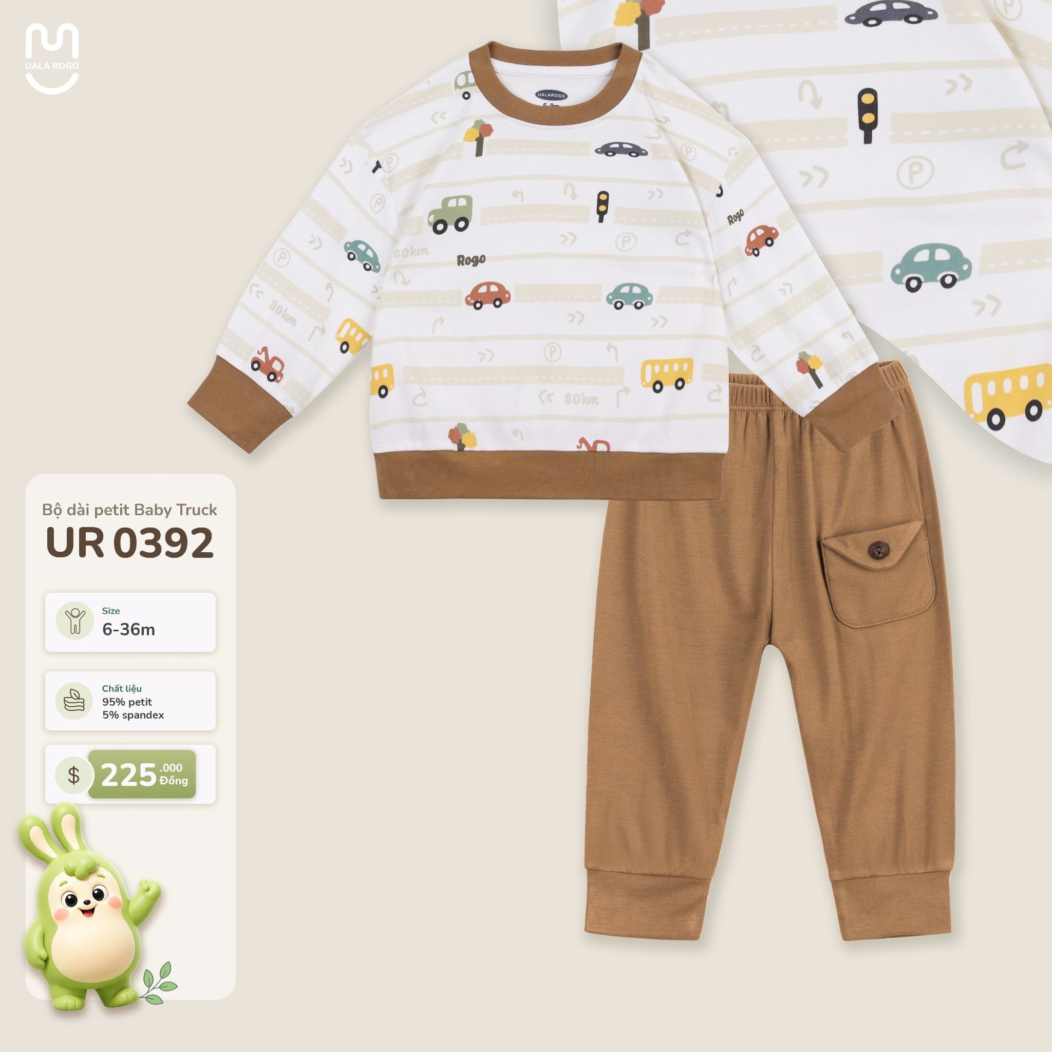  Bộ dài tay Petit Baby Truck Uala Rogo UR 0392 