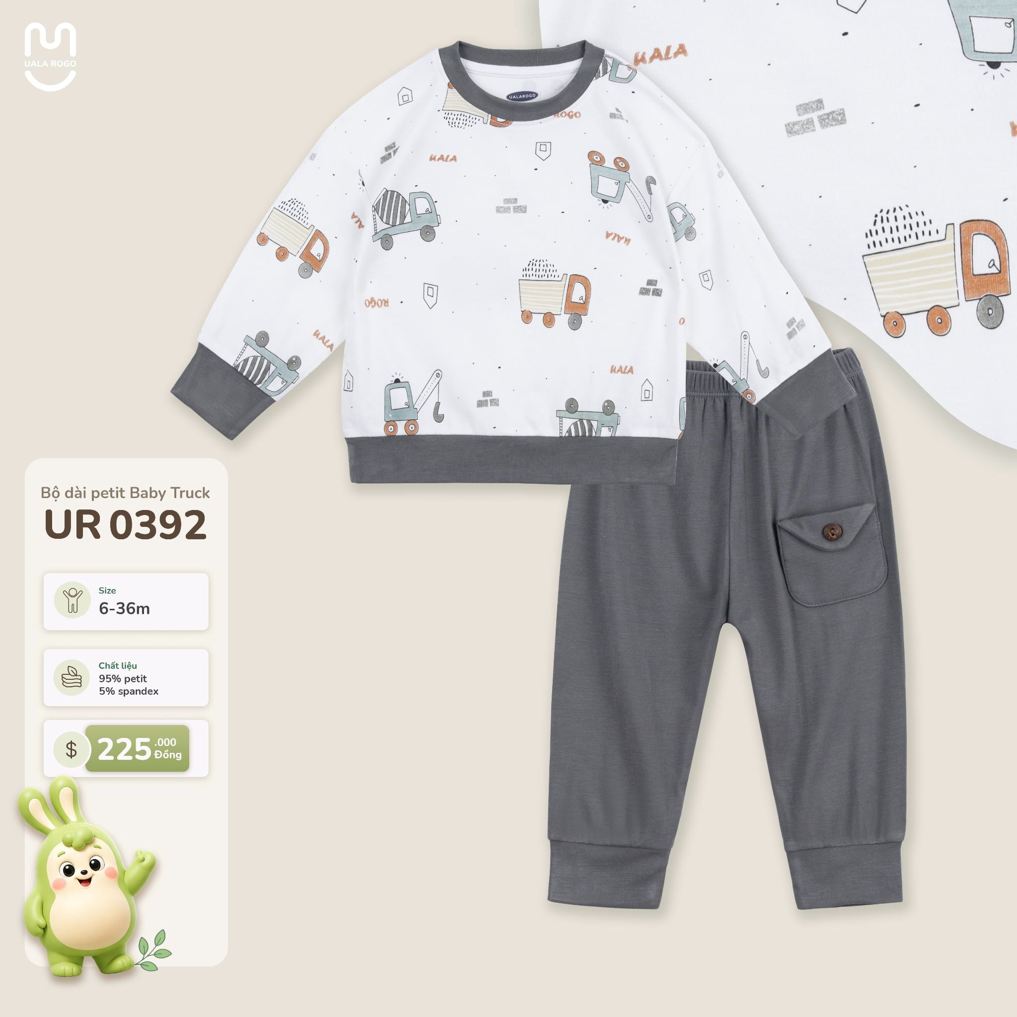  Bộ dài tay Petit Baby Truck Uala Rogo UR 0392 