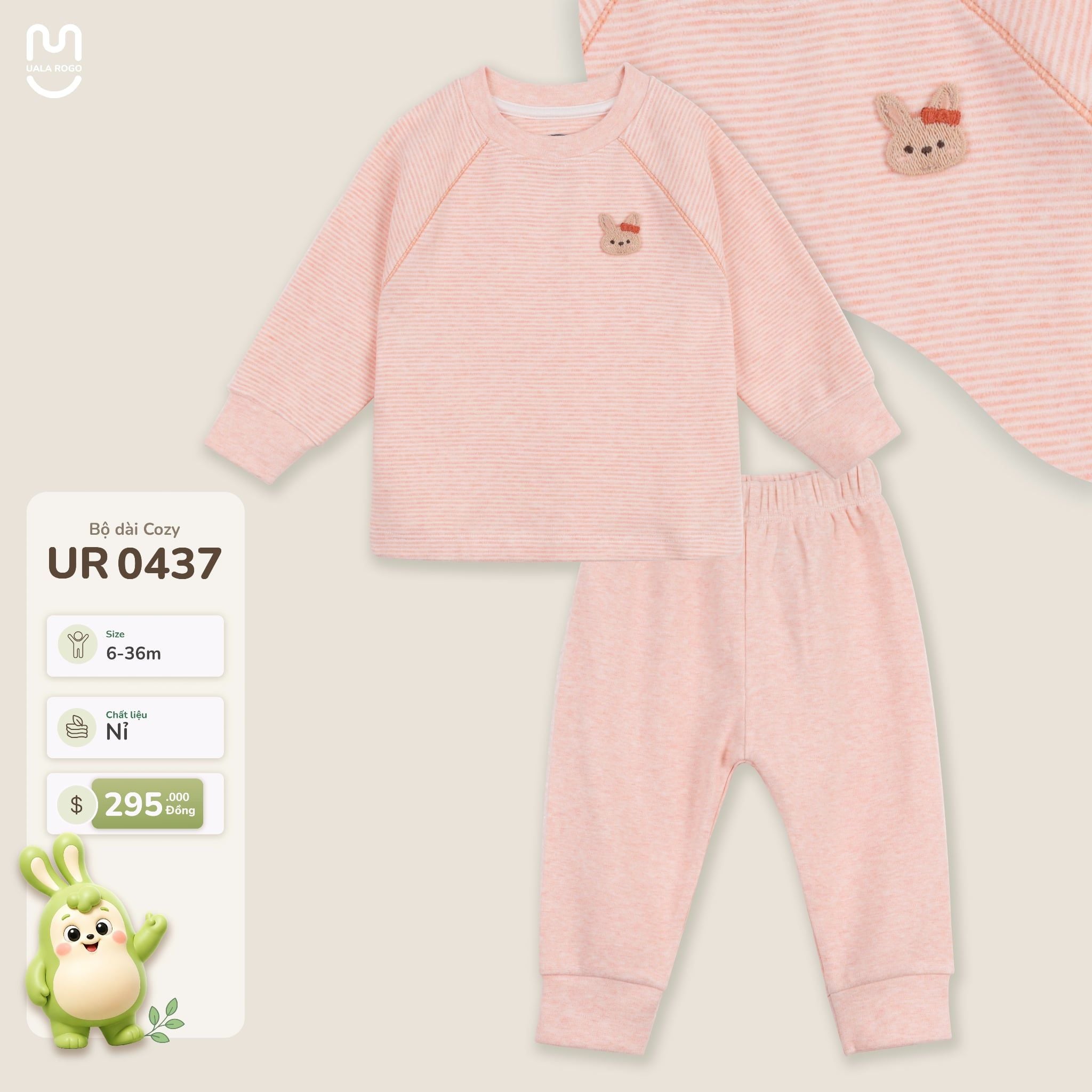  Bộ dài tay nỉ xốp Cozy Uala Rogo UR 0437 