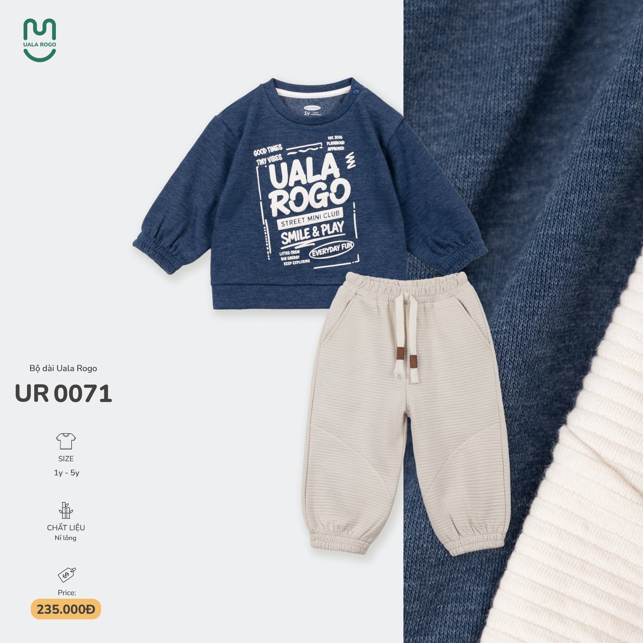  Bộ nỉ lông dài tay Uala Rogo UR 0071 