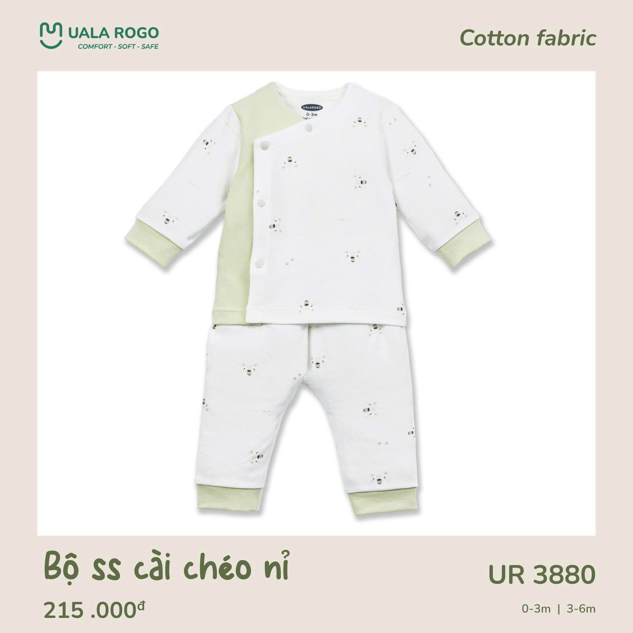  Bộ Sơ Sinh Cài Chéo Nỉ UR 3880 