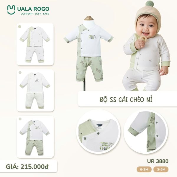  Bộ Sơ Sinh Cài Chéo Nỉ UR 3880 