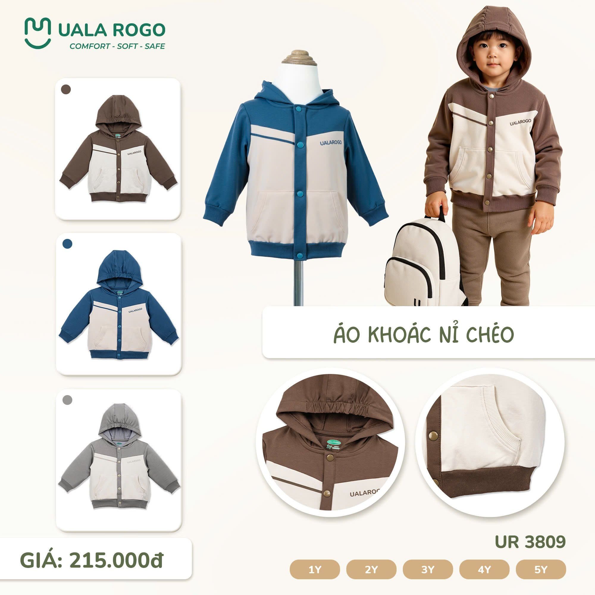  Áo Khoác Nỉ Chéo UR 3809 