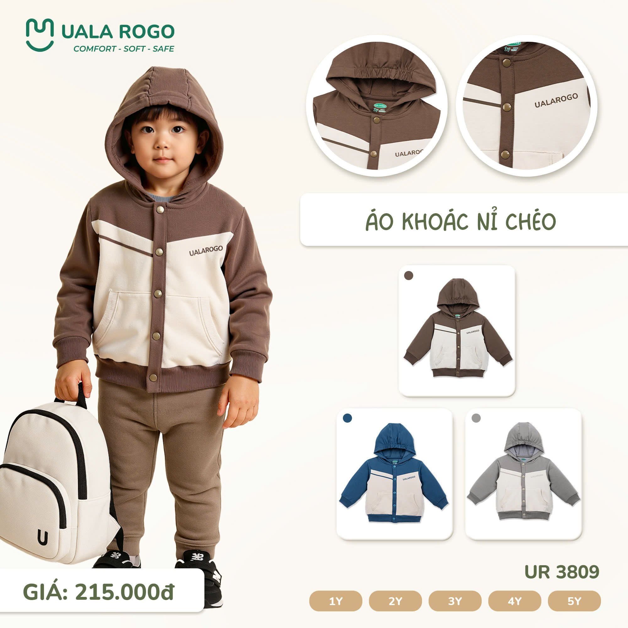  Áo Khoác Nỉ Chéo UR 3809 