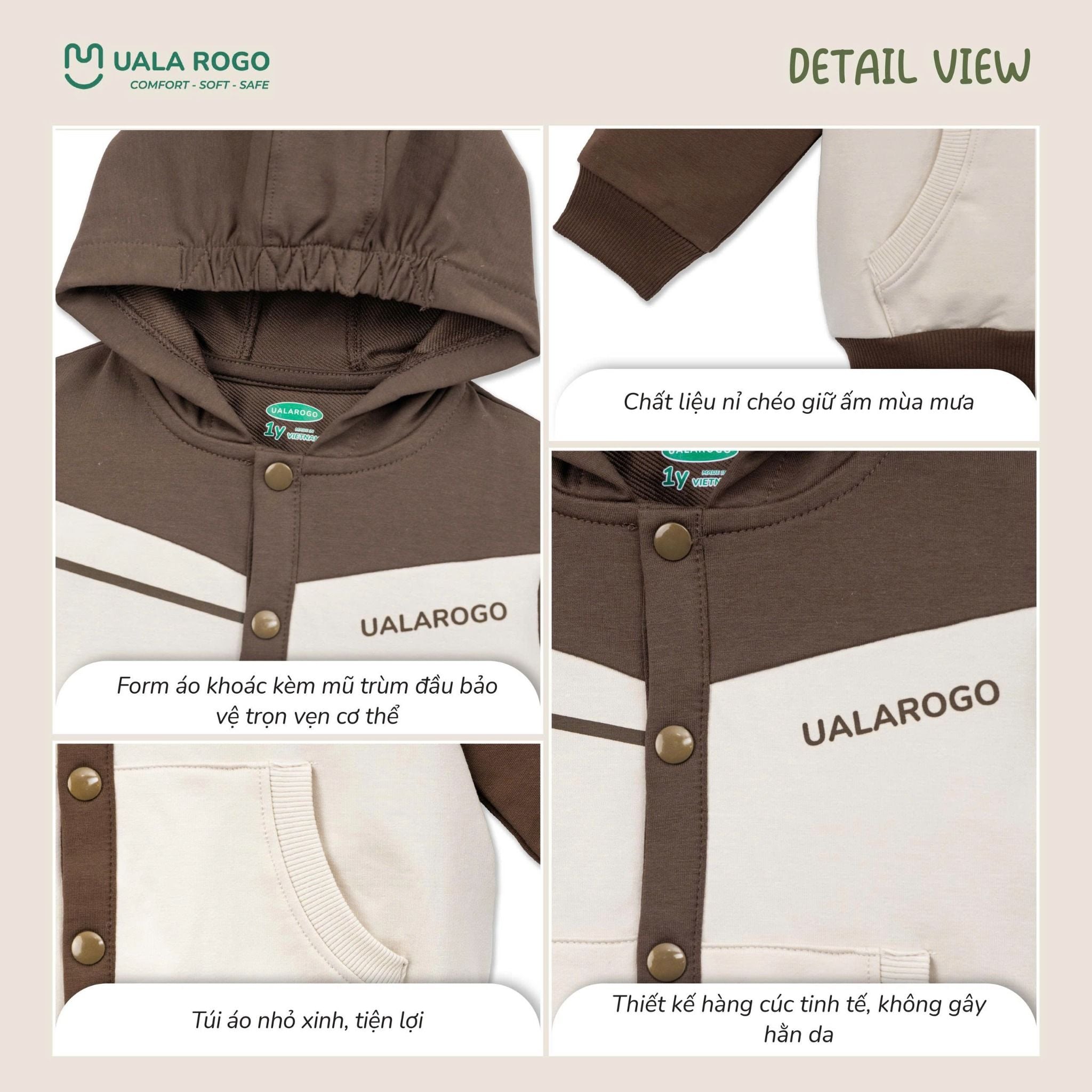  Áo Khoác Nỉ Chéo UR 3809 