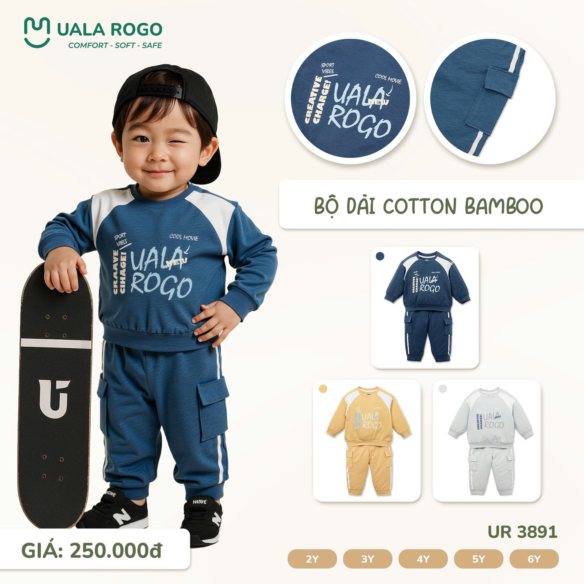 Bộ Dài Cotton Bamboo UR 3891