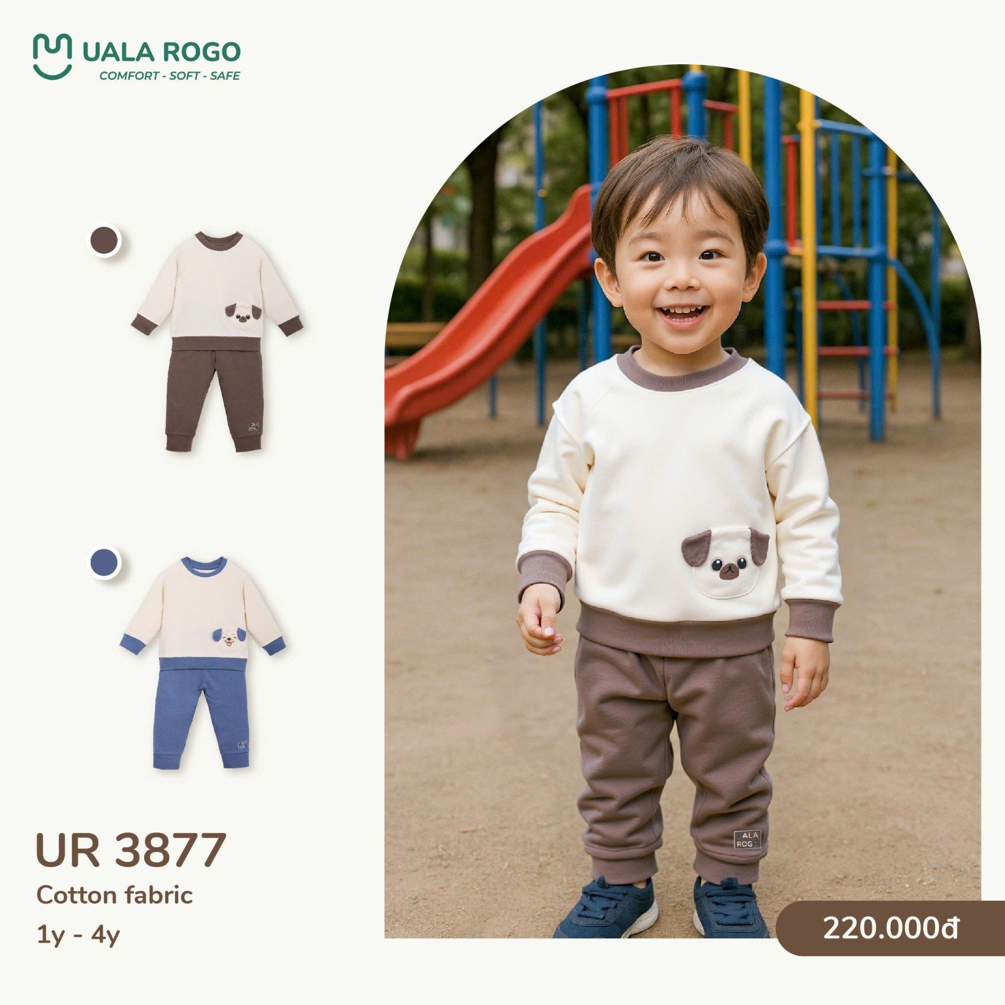  Bộ Dài Hình Gấu Chất Liệu Cotton UR 3877 