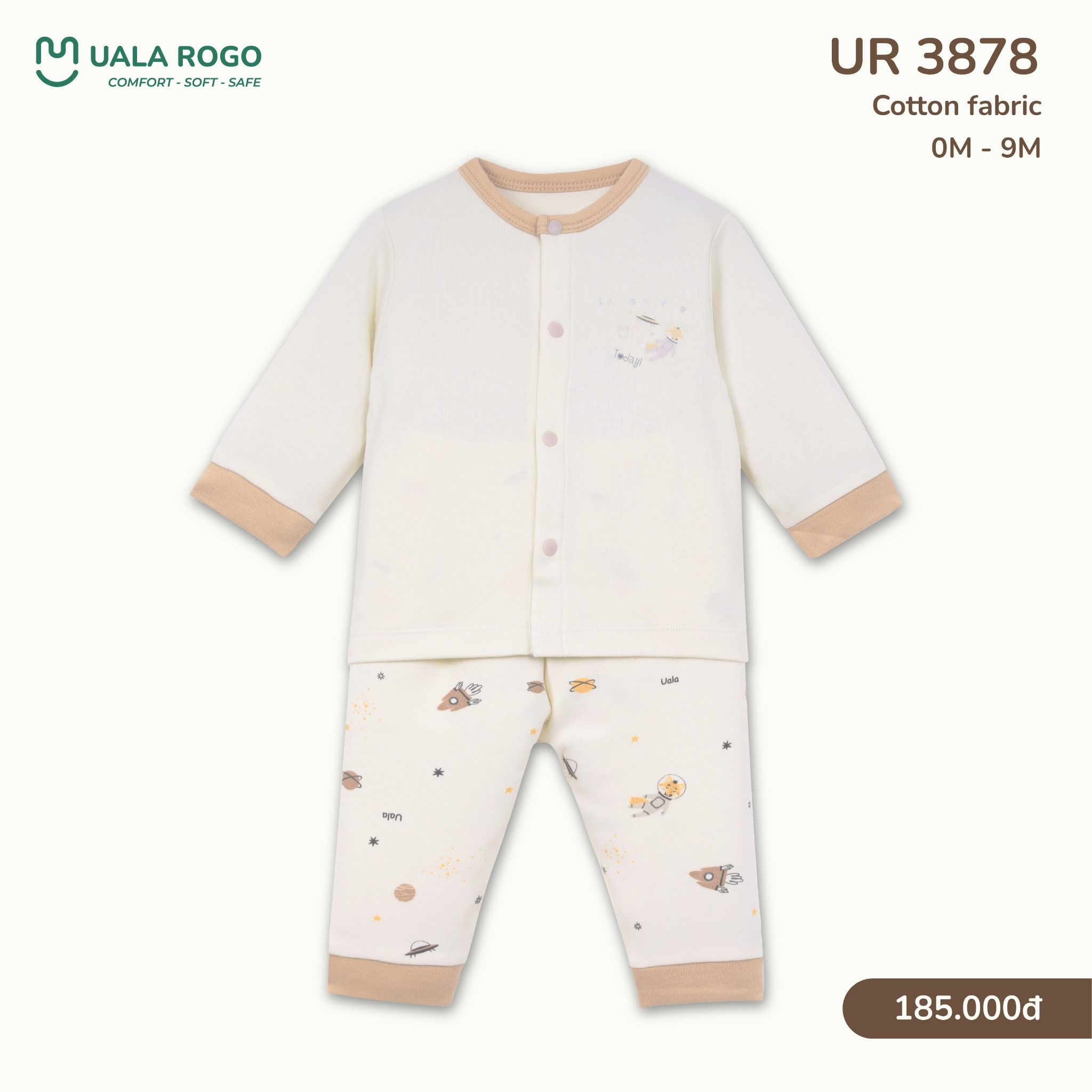  Bộ Sơ Sinh Dài Tay Chất Liệu Cotton UR 3878 
