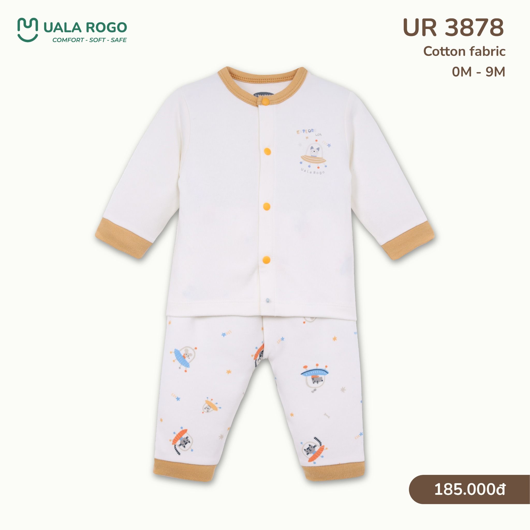  Bộ Sơ Sinh Dài Tay Chất Liệu Cotton UR 3878 