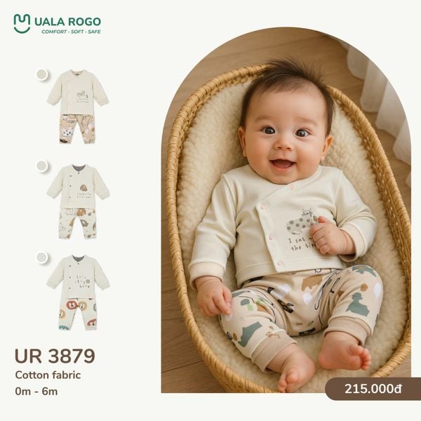  Bộ Sơ Sinh Dài Tay Hình Động Vật UR 3879 
