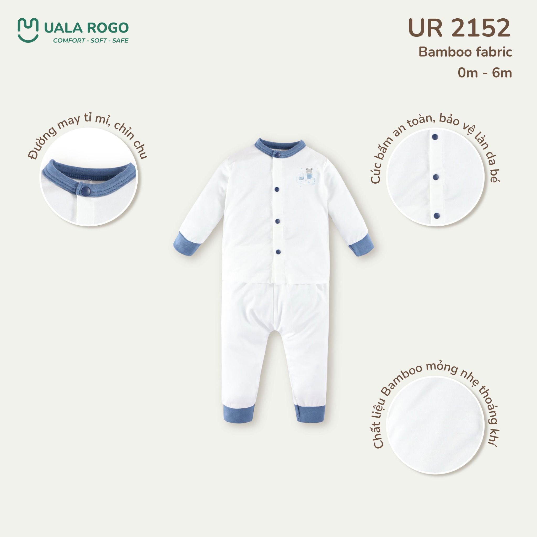  Bộ Sơ Sinh Cài Giữa UR 2152 