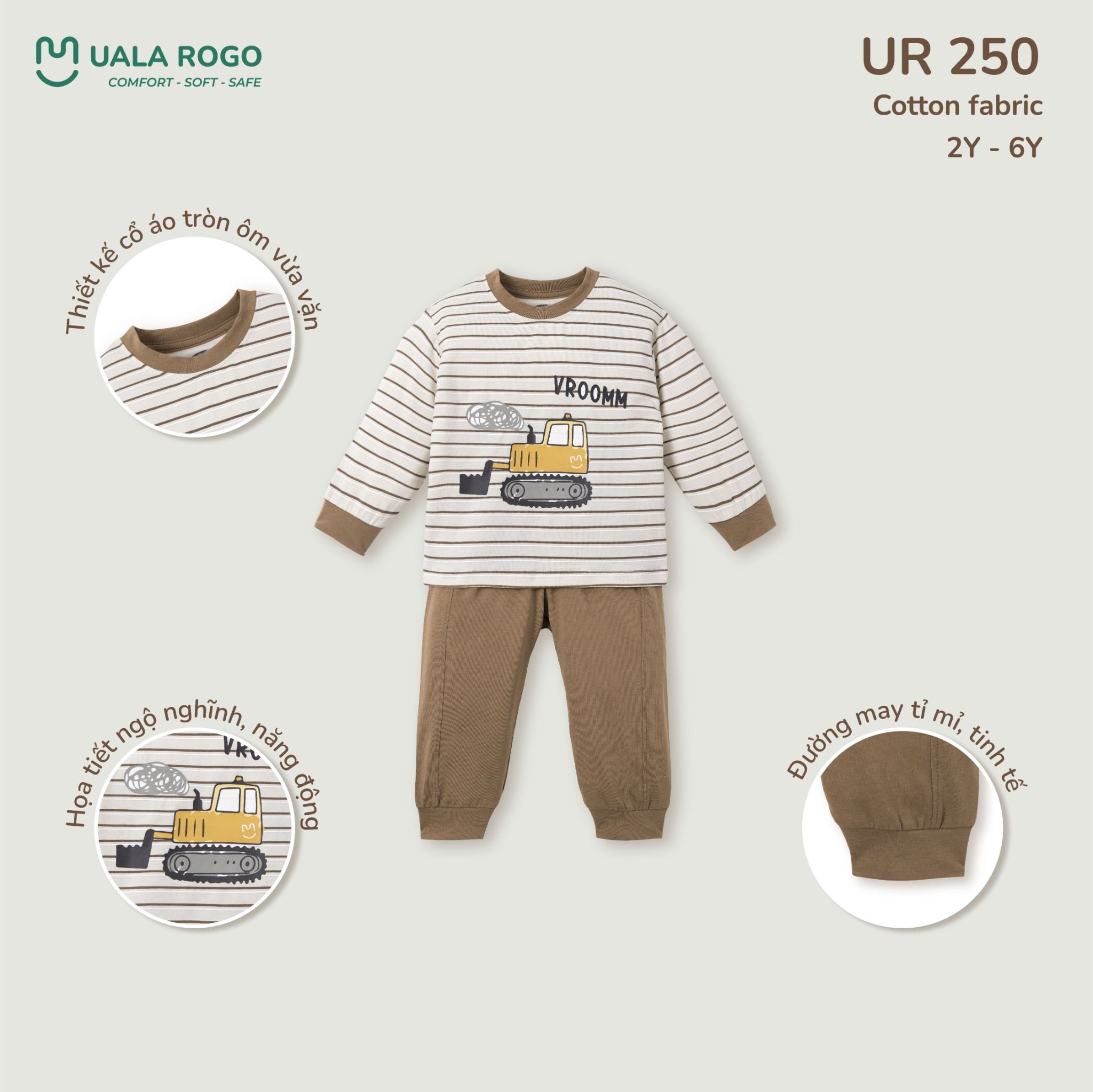  Bộ Dài Tay Chất Liệu Cotton UR 250 