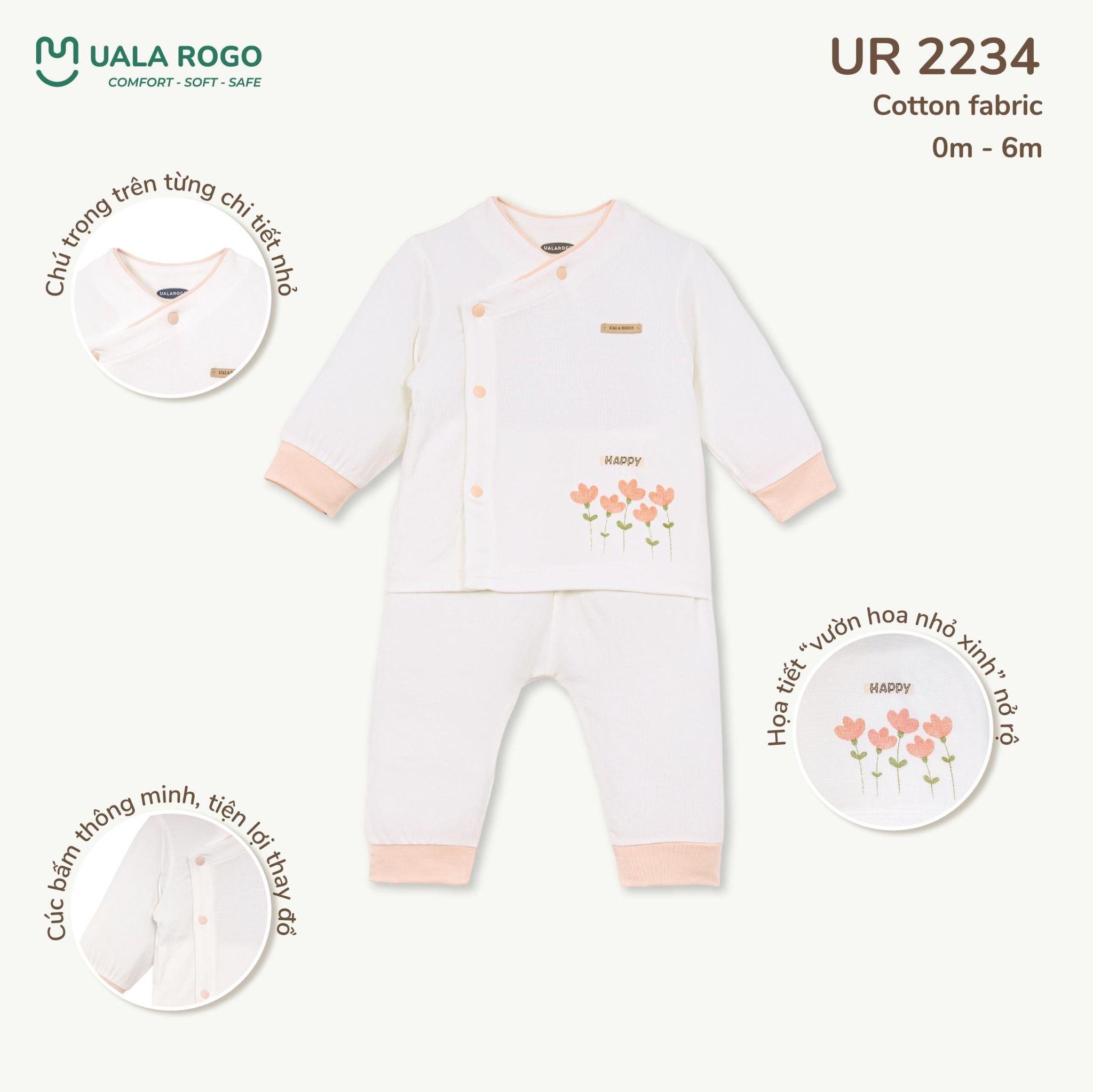  Bộ Sơ Sinh Cài Chéo UR 2234 