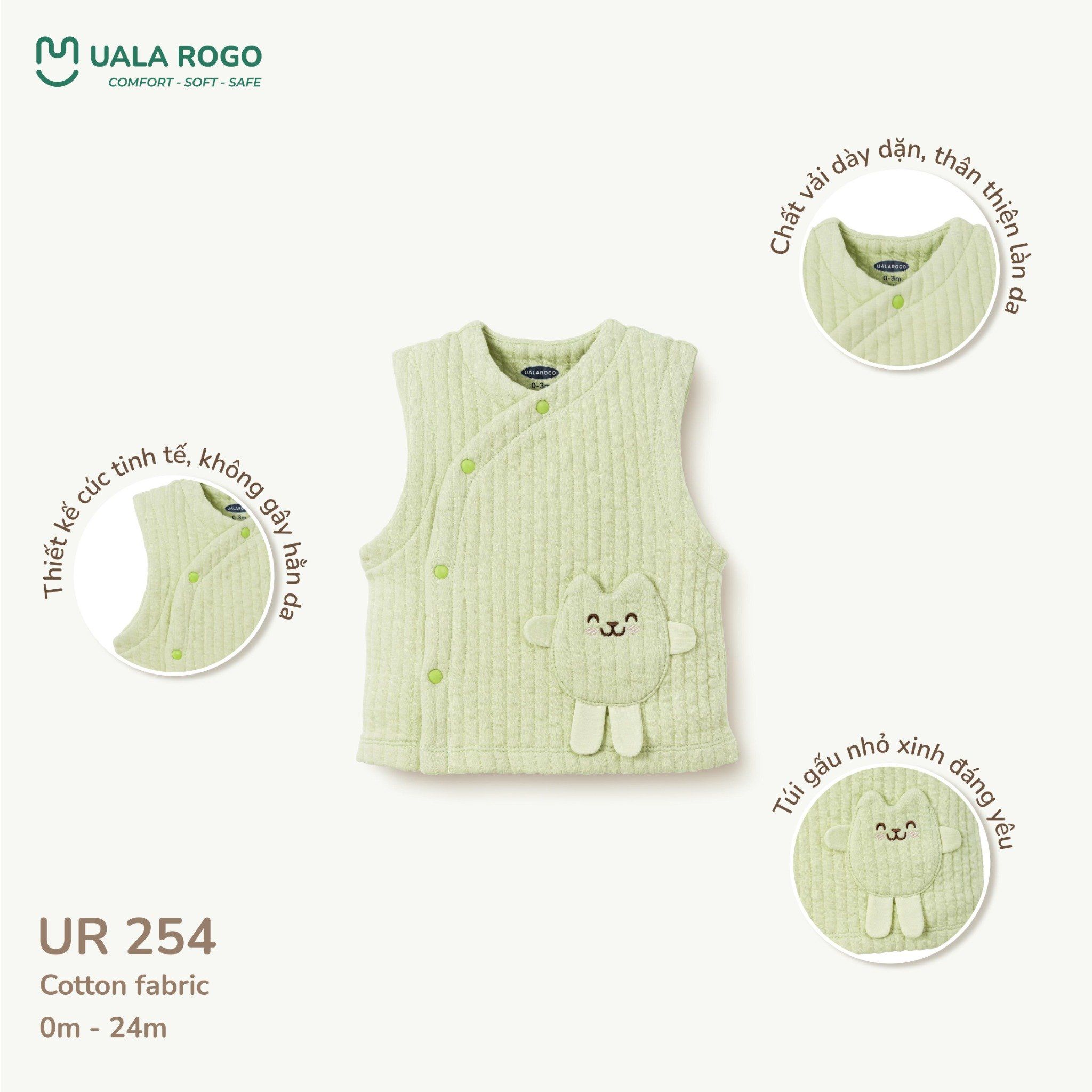  Áo Gile Chất Liệu Cotton UR 254 