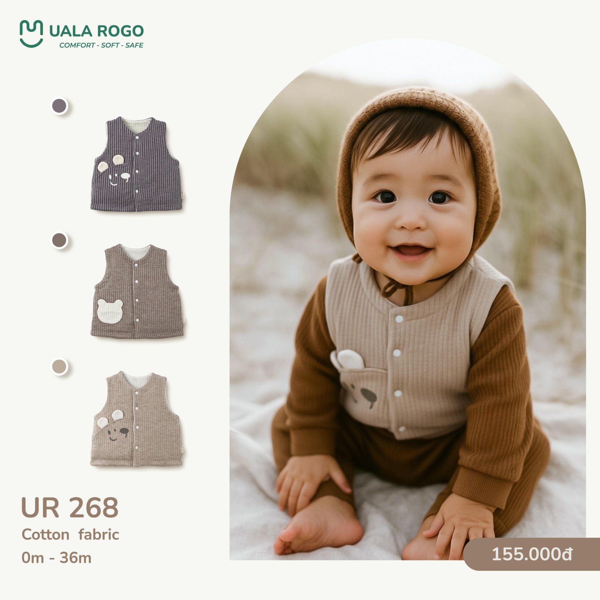  Áo Gile Chất Liệu Cotton UR 268 