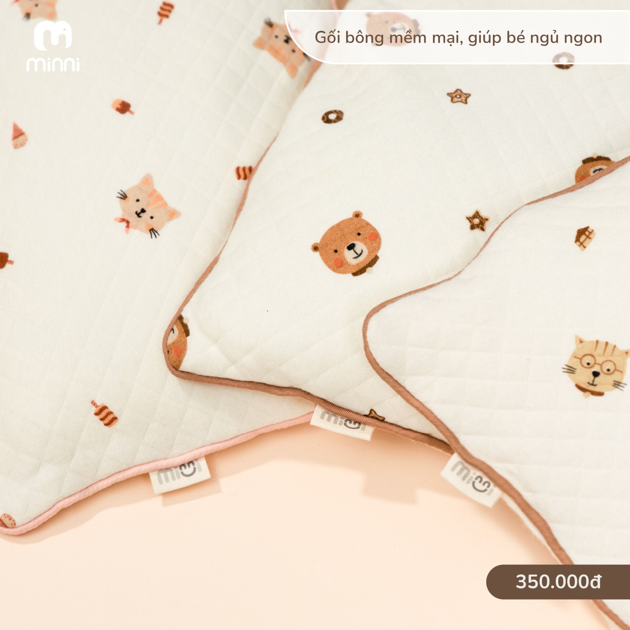  Bộ Chặn Kèm Gối Bông Sơ Sinh MN 0025 