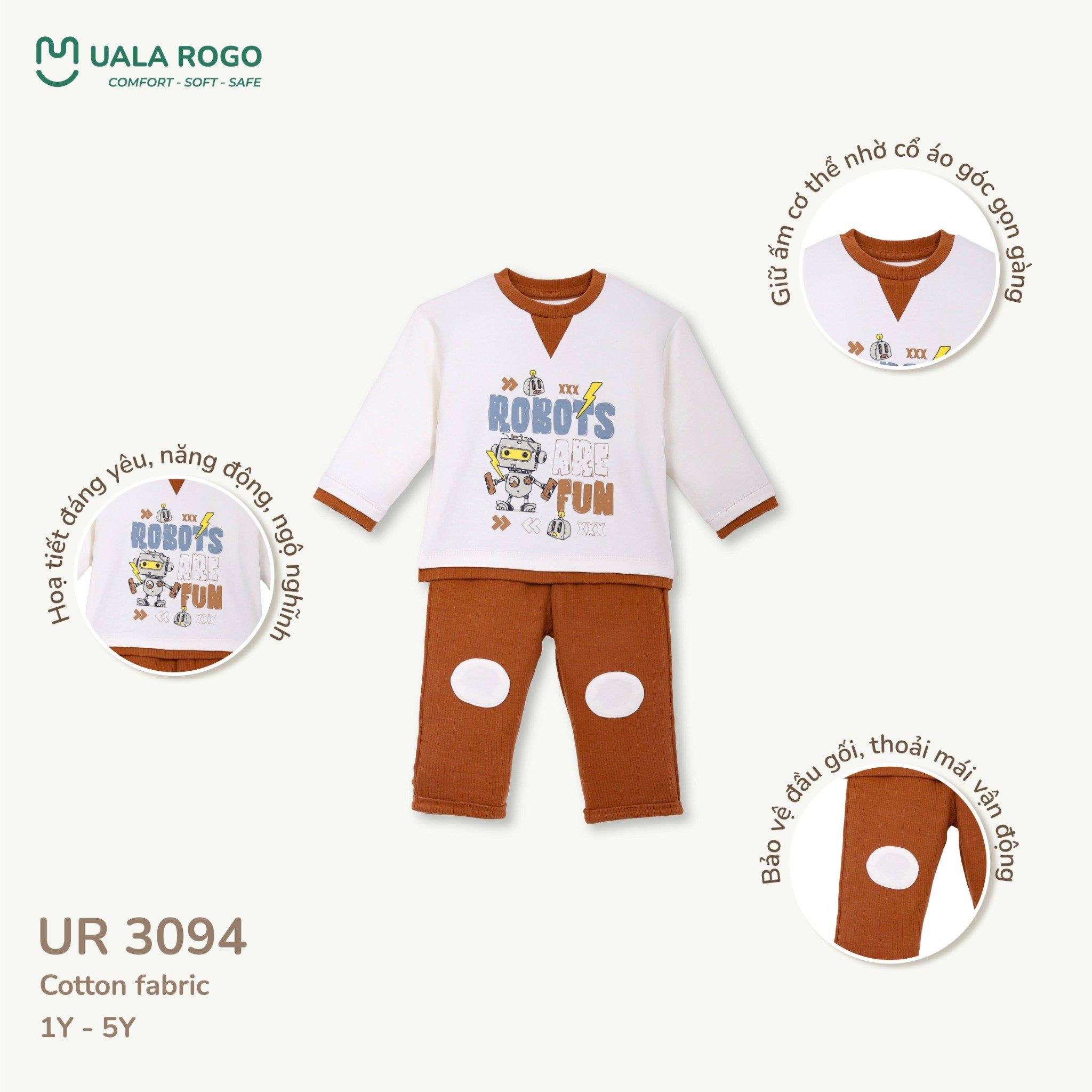  Bộ Dài Tay Họa Tiết Cho Bé UR 3094 