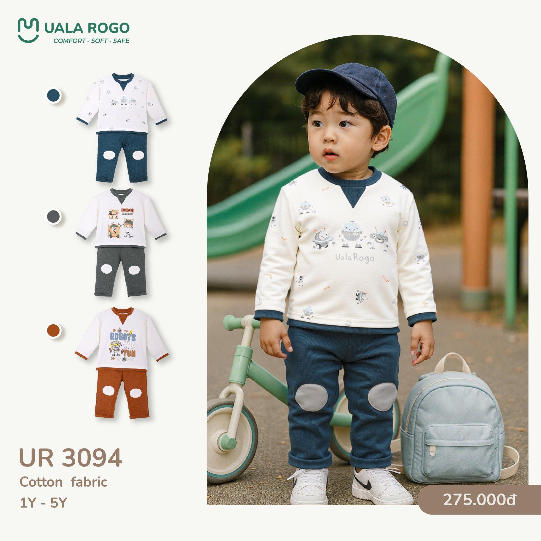  Bộ Dài Tay Họa Tiết Cho Bé UR 3094 