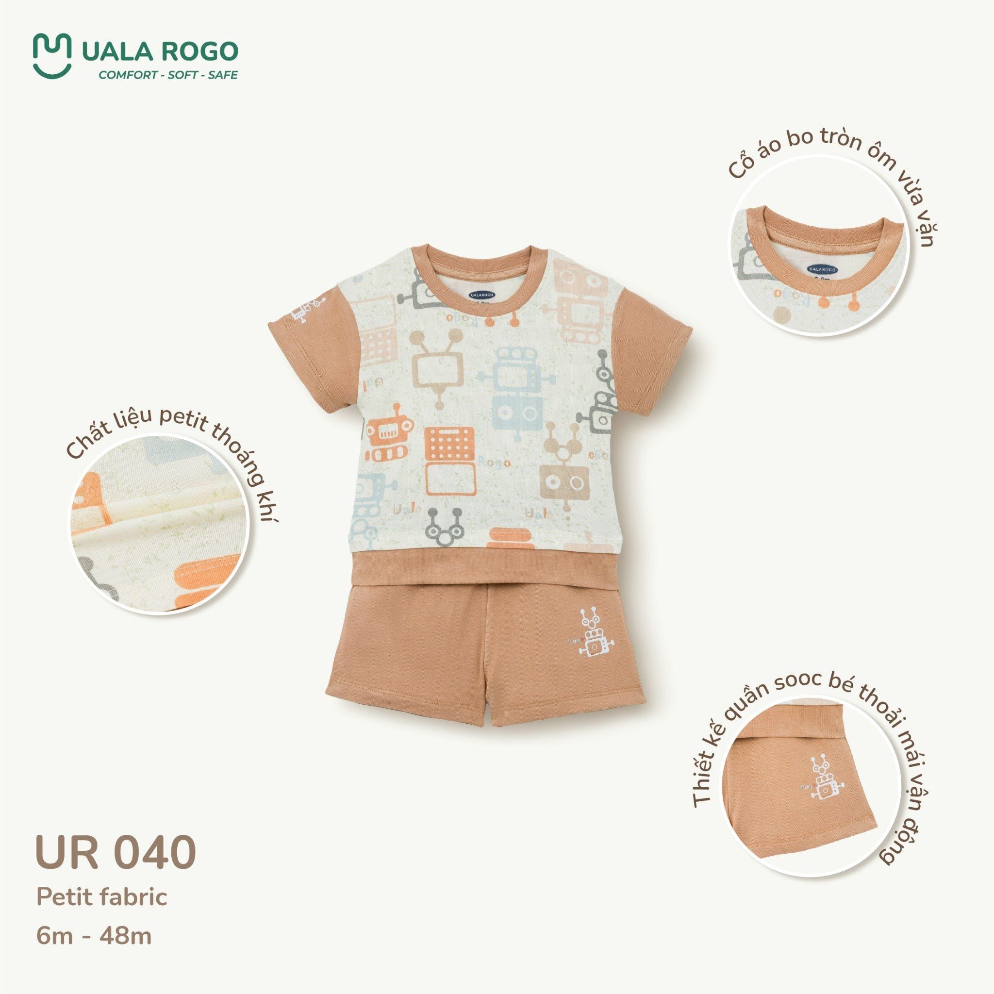  Bộ Cộc Tay Họa Tiết Hoạt Hình Cho Bé UR 040 