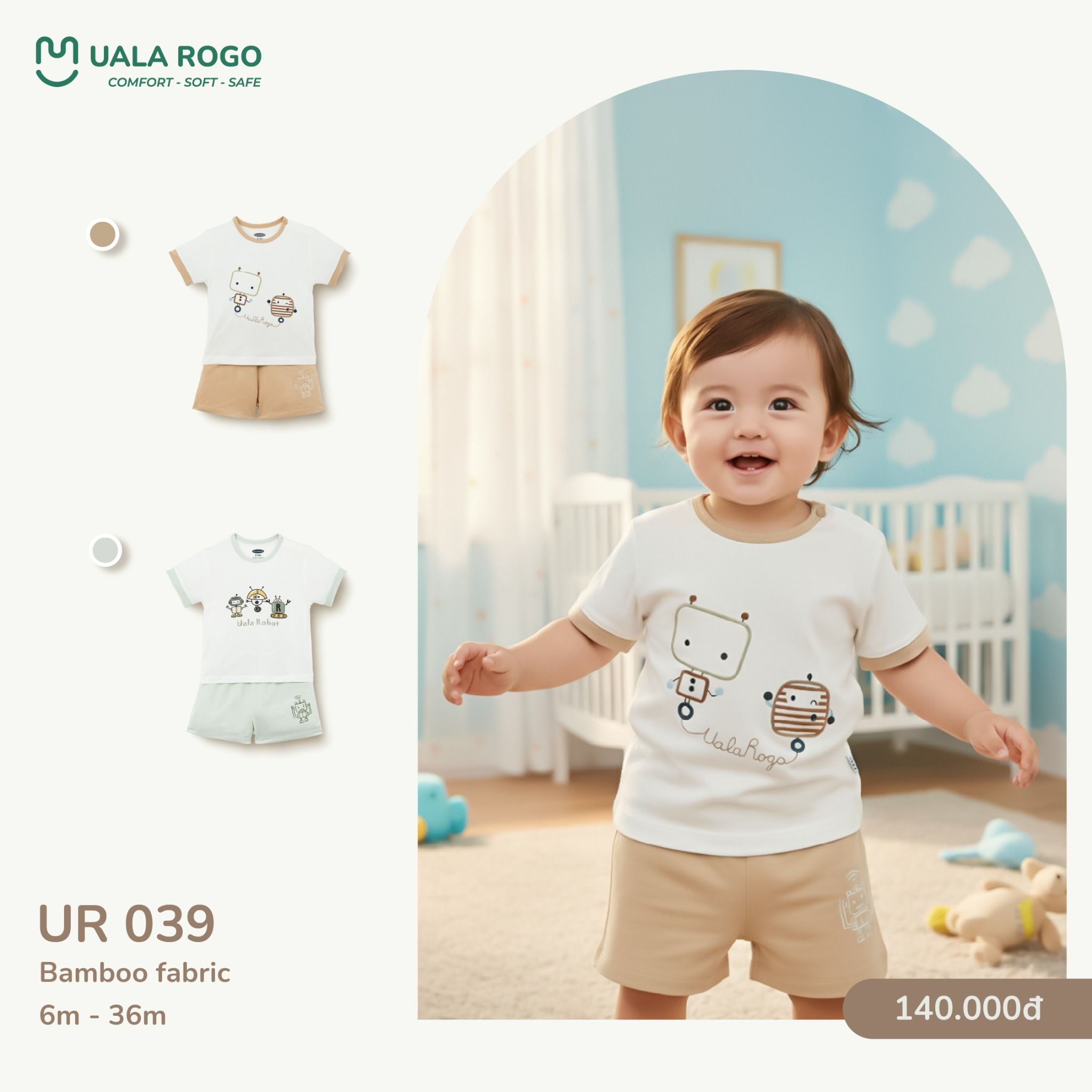  Bộ Cộc Tay Họa Tiết Hoạt Hình Cho Bé UR 039 