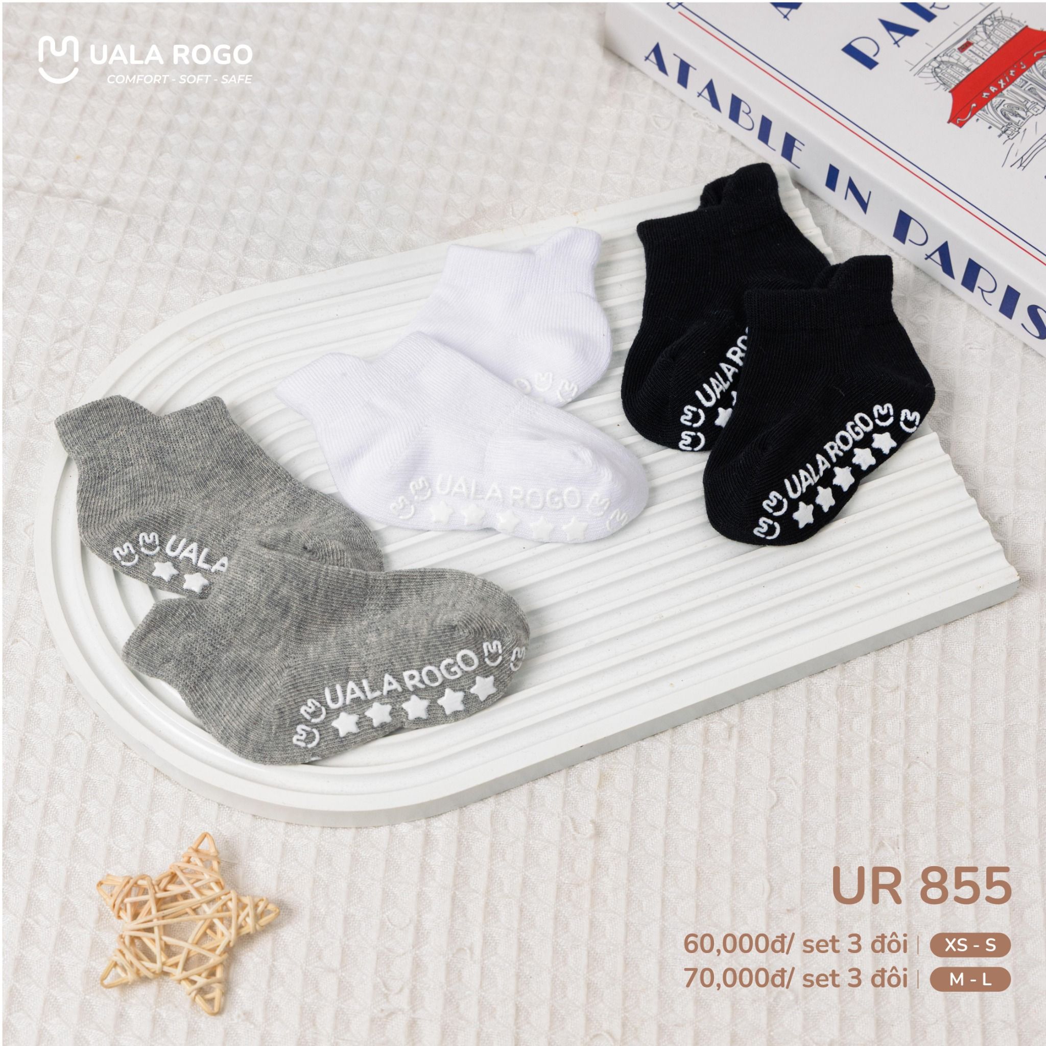  Set 3 Đôi Tất UalaRogo UR 855 