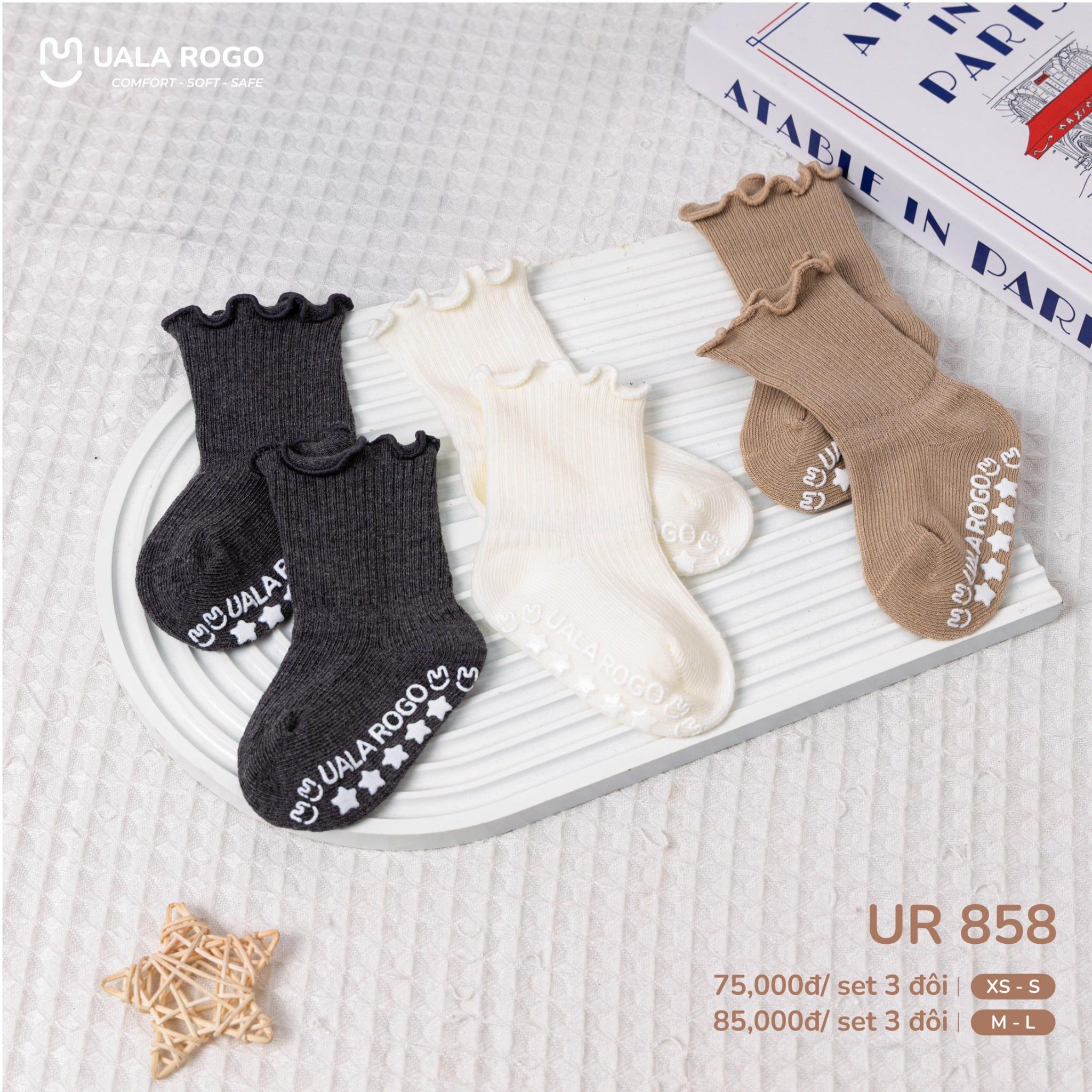  Set 3 Đôi Tất UalaRogo UR 858 