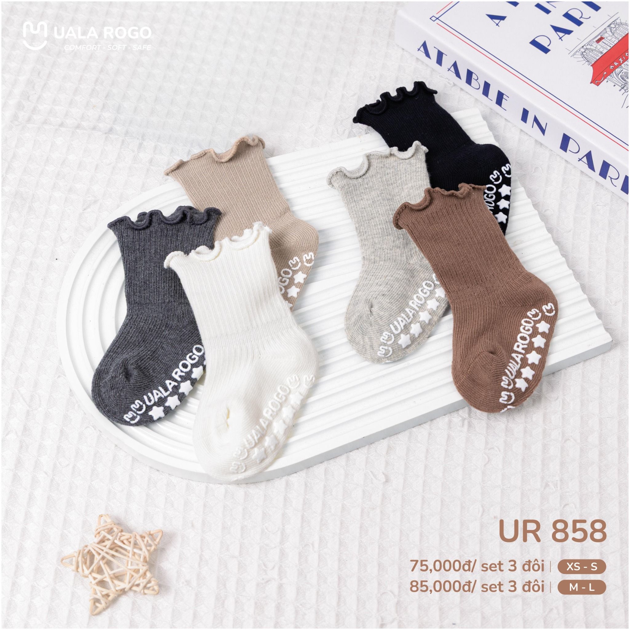  Set 3 Đôi Tất UalaRogo UR 858 