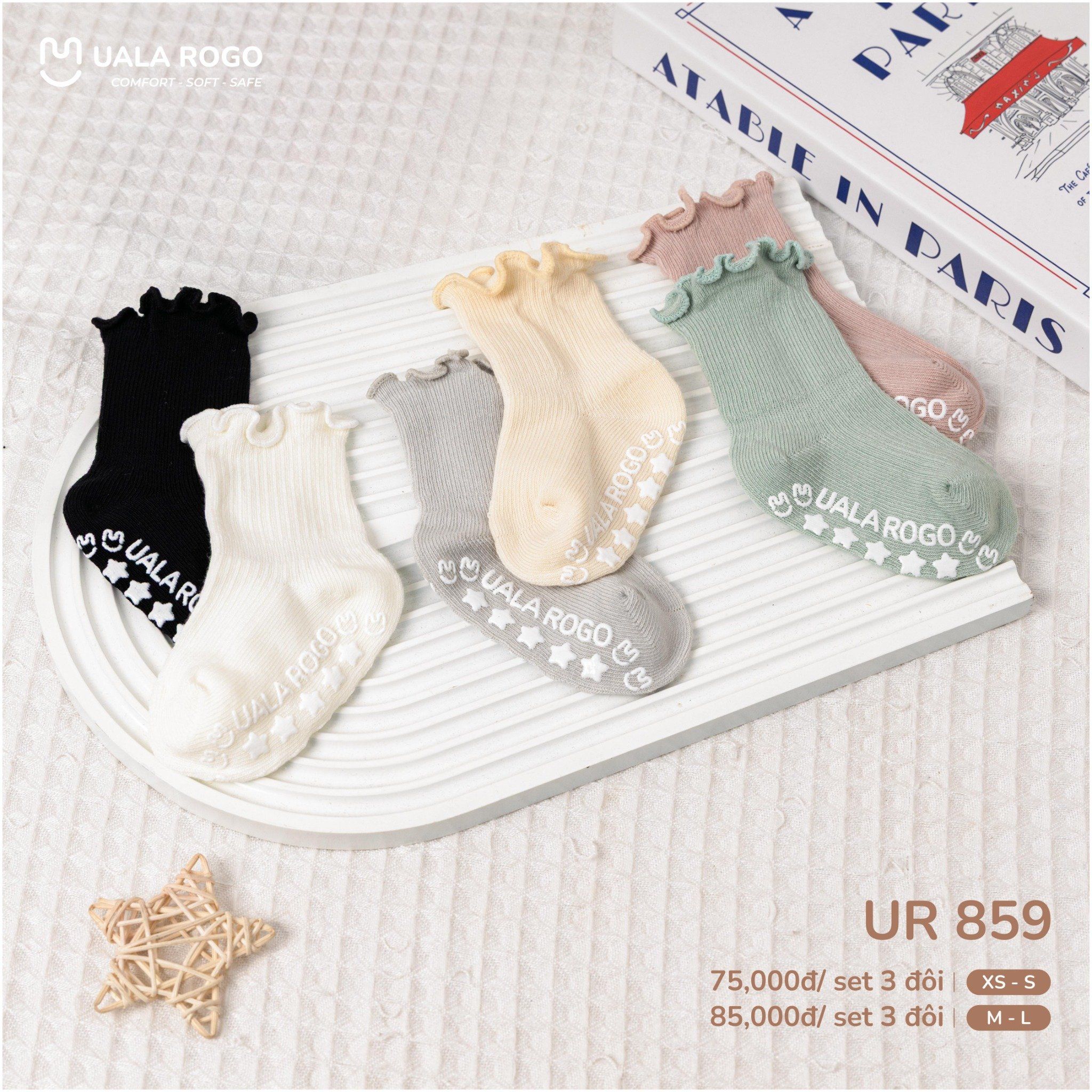  Set 3 Đôi Tất UalaRogo UR 859 