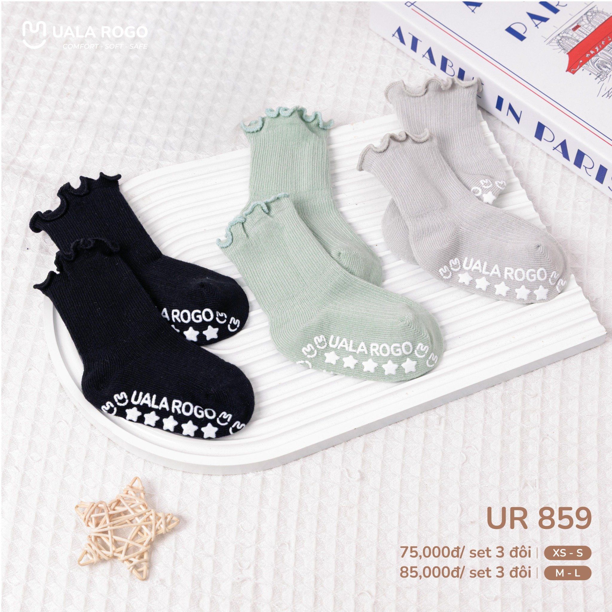  Set 3 Đôi Tất UalaRogo UR 859 