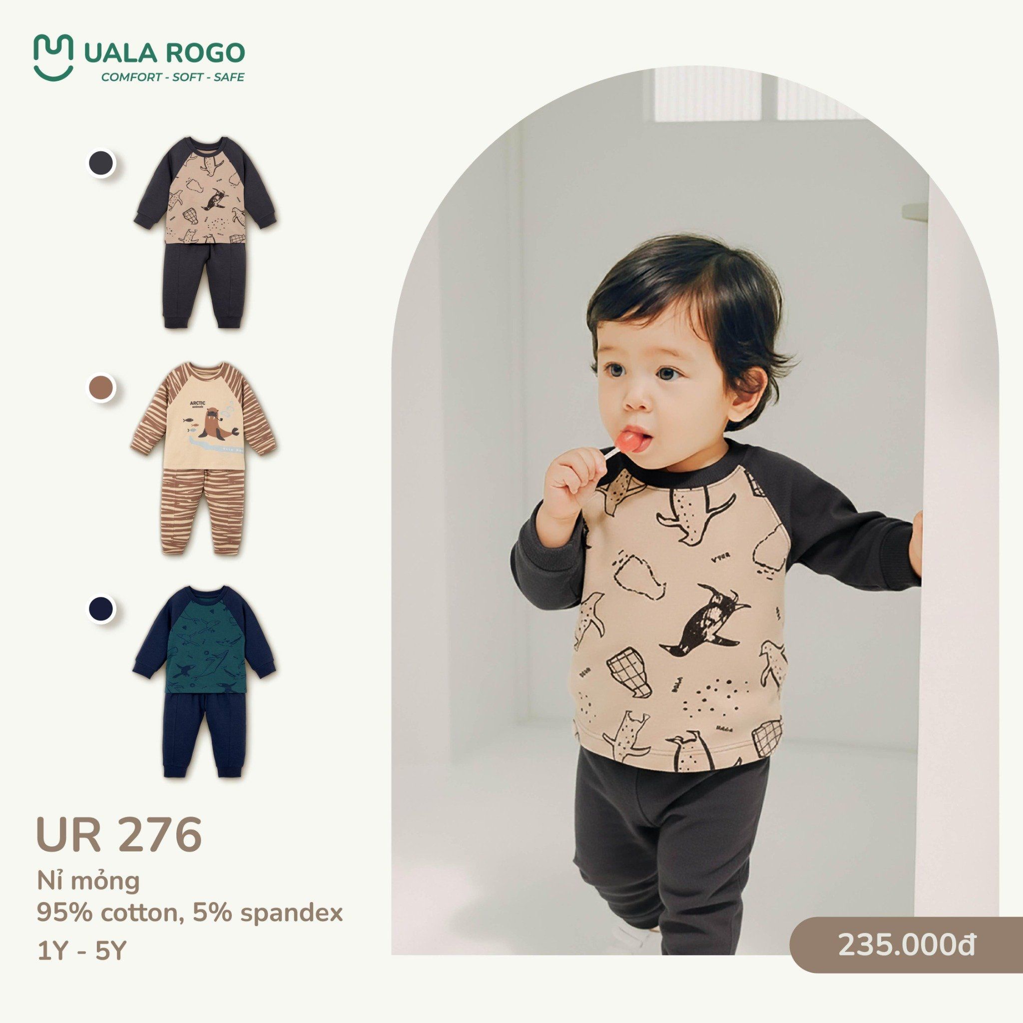  Bộ Dài Nỉ Mỏng Cho Bé UR 276 