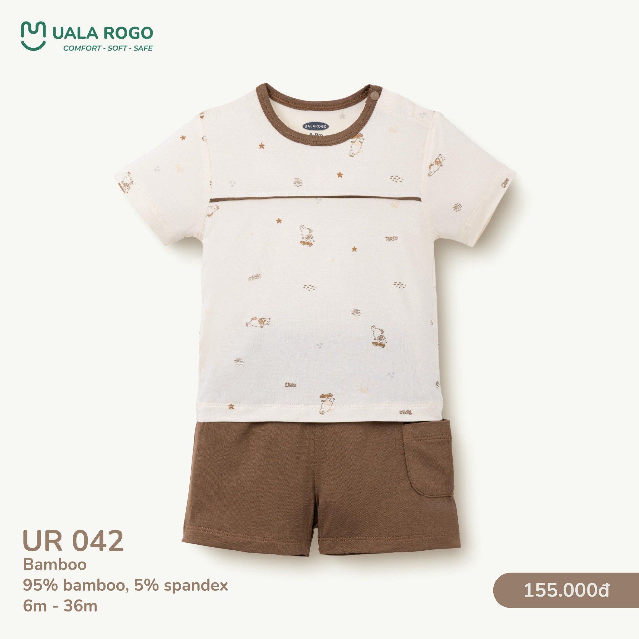  Bộ Cộc Tay Họa Tiết Hoạt Hình Cho Bé UR 042 