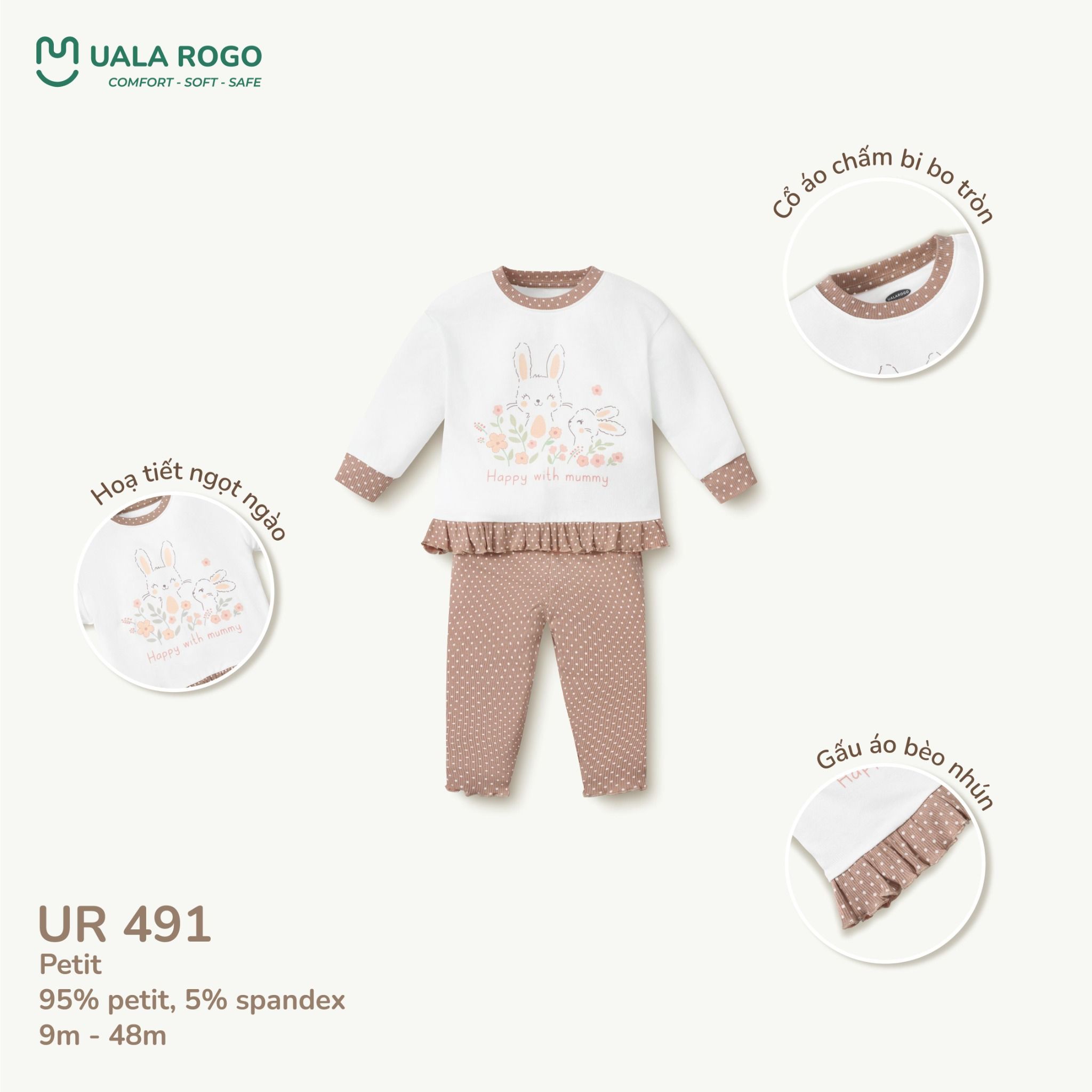  Bộ Dài Tay Cho Bé UR 491 