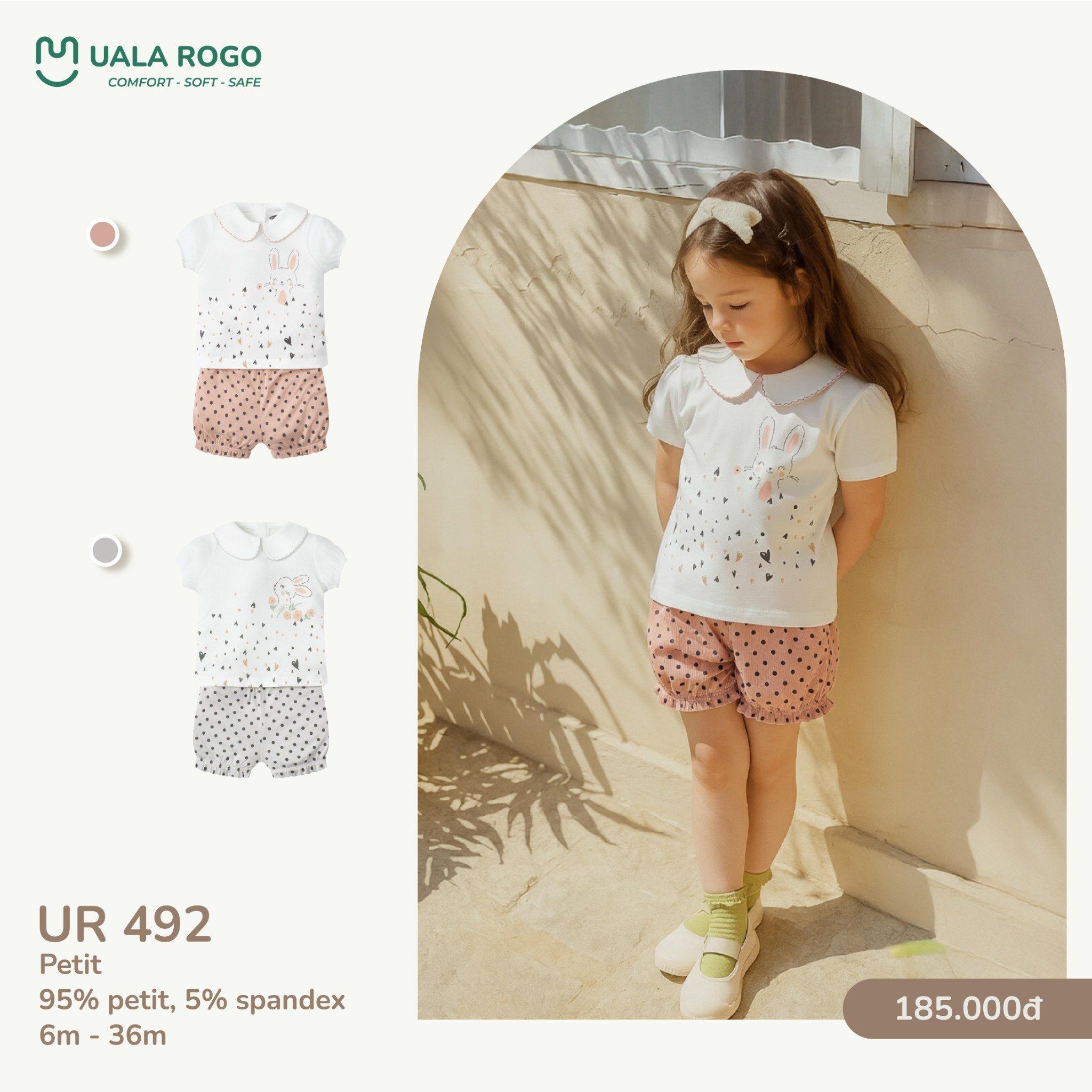  Bộ Cộc Tay Họa Tiết Hoạt Hình Cho Bé UR 492 