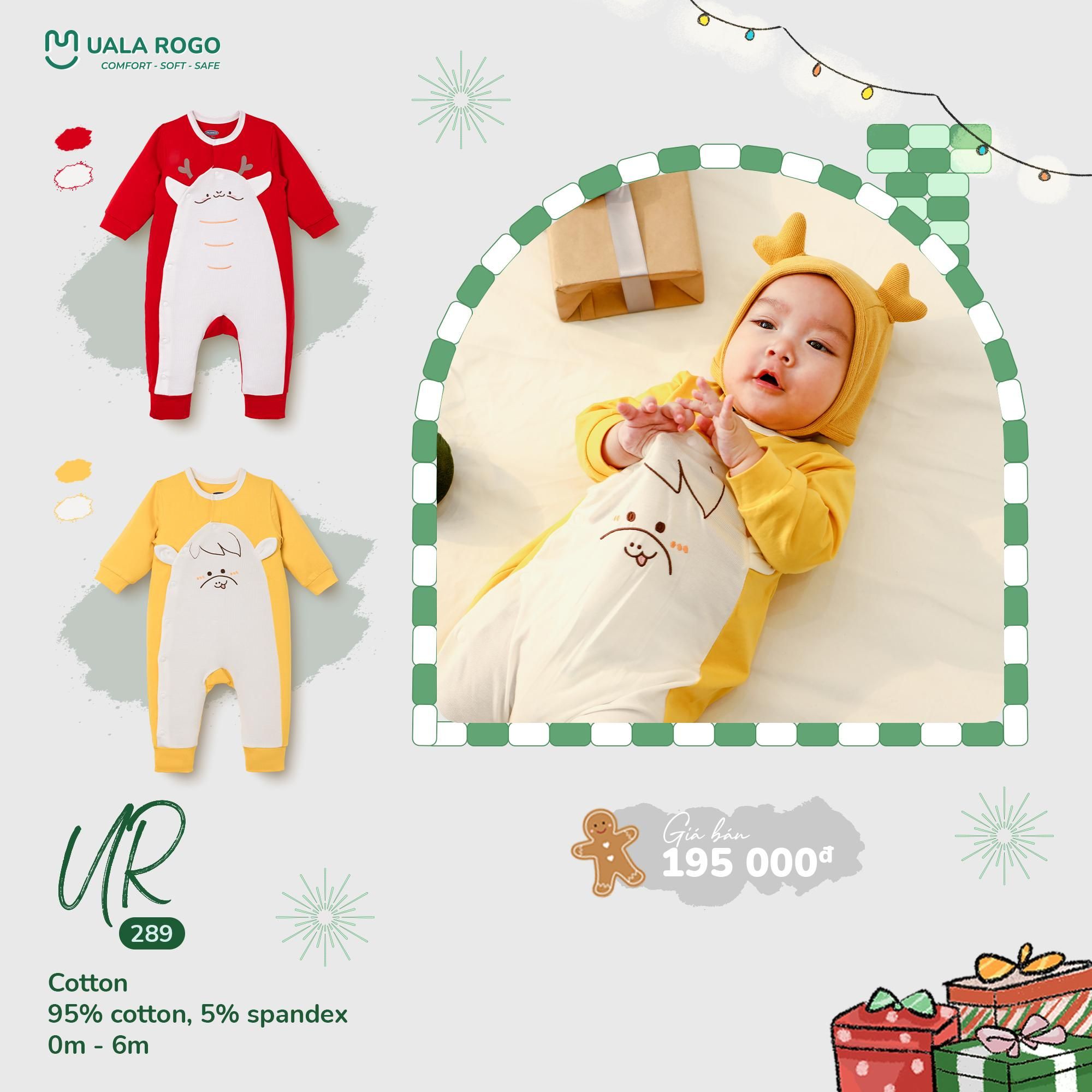  Bộ Body Dài Tay Giáng Sinh Cho Bé UR 289 