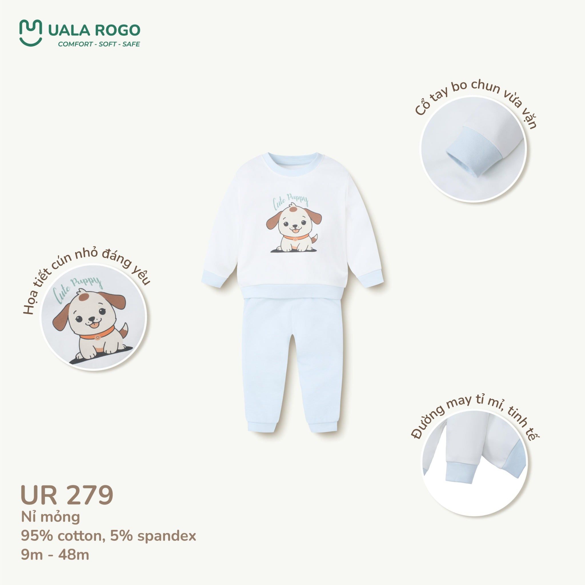  Bộ Dài Tay Họa Tiết Cho Bé UR 279 