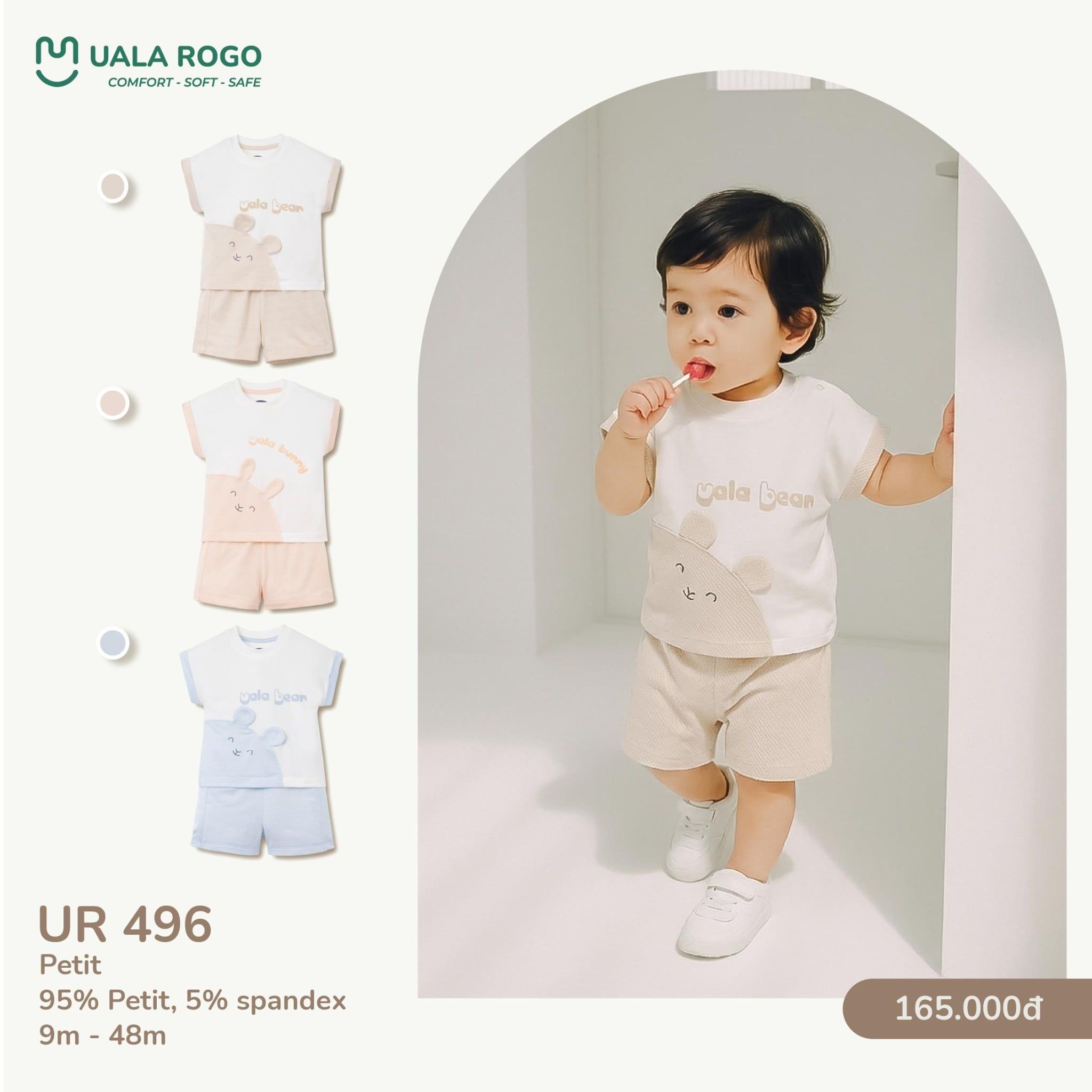  Bộ Cộc Tay Họa Tiết Thỏ Cho Bé UR 496 