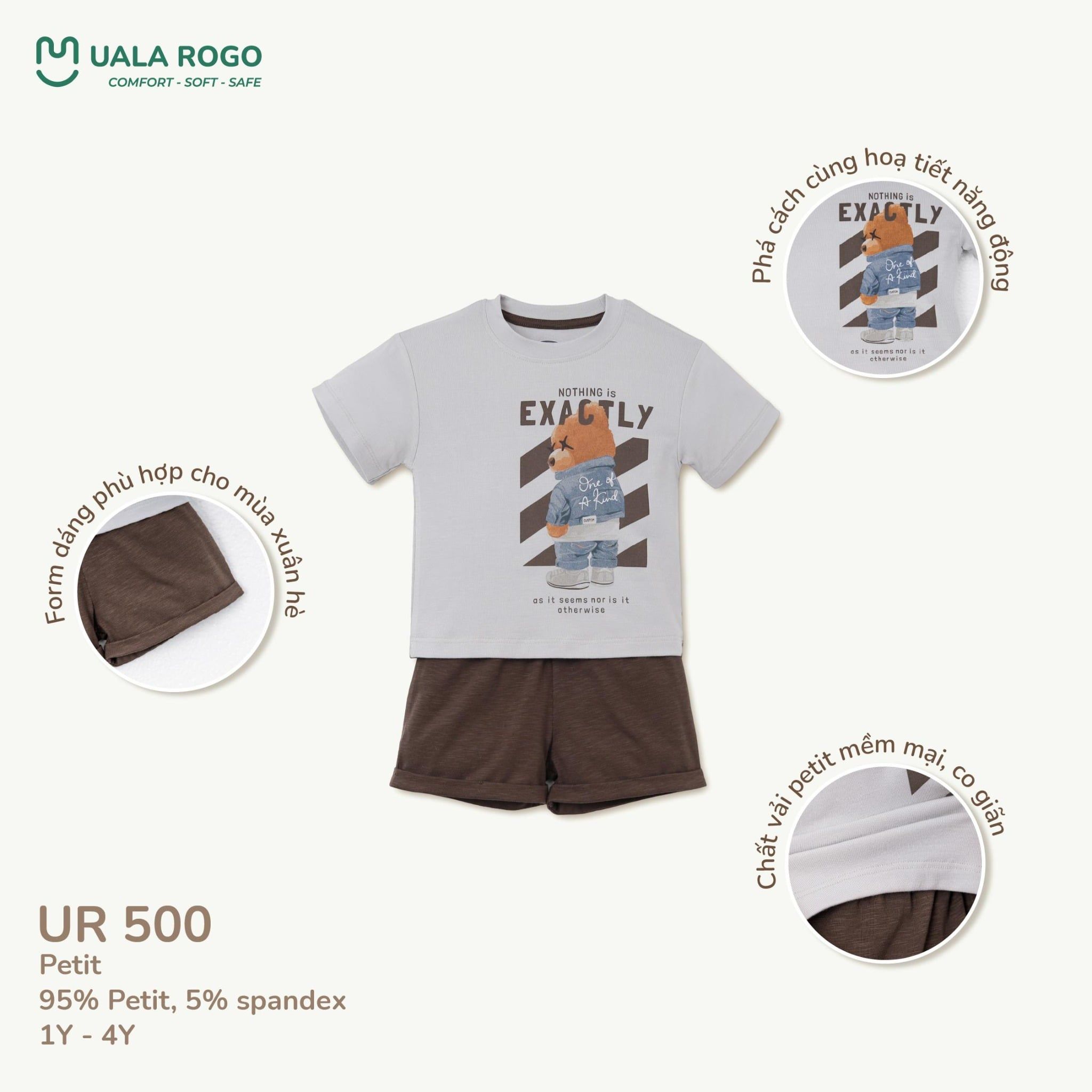  Bộ Cộc Tay Họa Tiết Ngộ Nghĩnh Cho Bé UR 500 