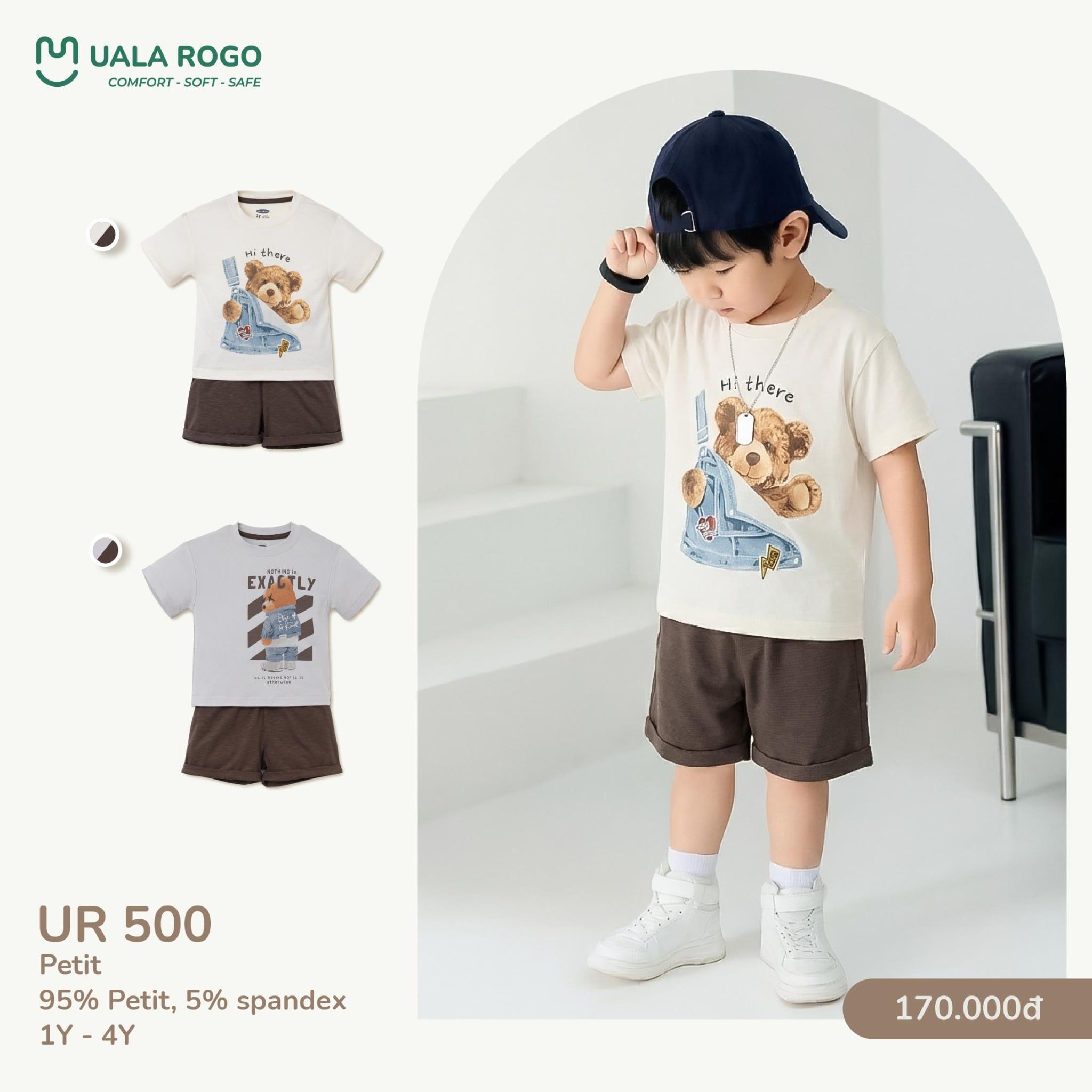  Bộ Cộc Tay Họa Tiết Ngộ Nghĩnh Cho Bé UR 500 