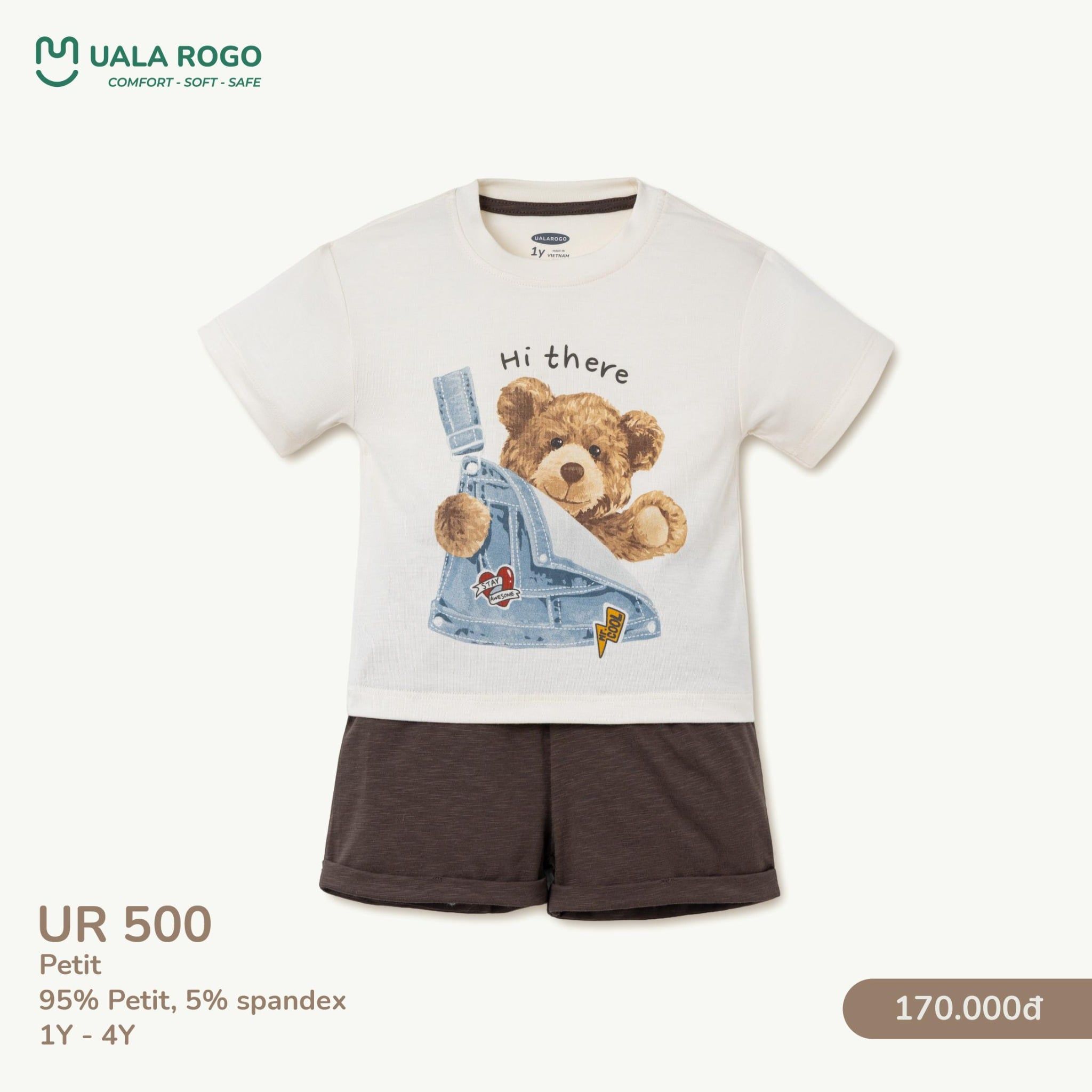  Bộ Cộc Tay Họa Tiết Ngộ Nghĩnh Cho Bé UR 500 