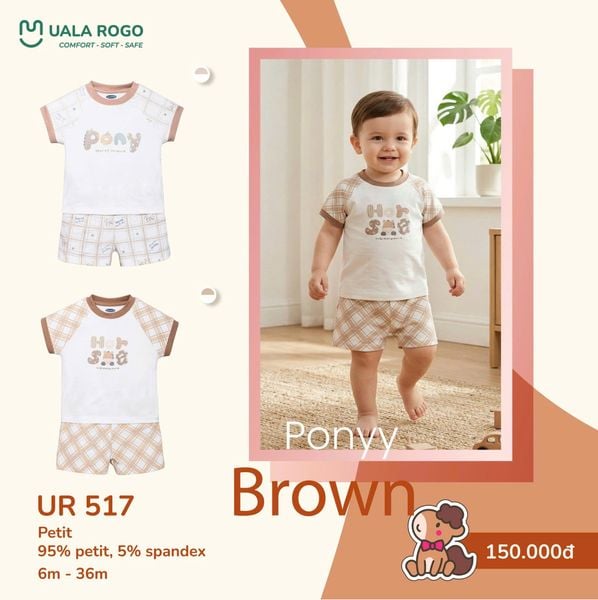  Bộ cộc tay ponyy brown UR 517 