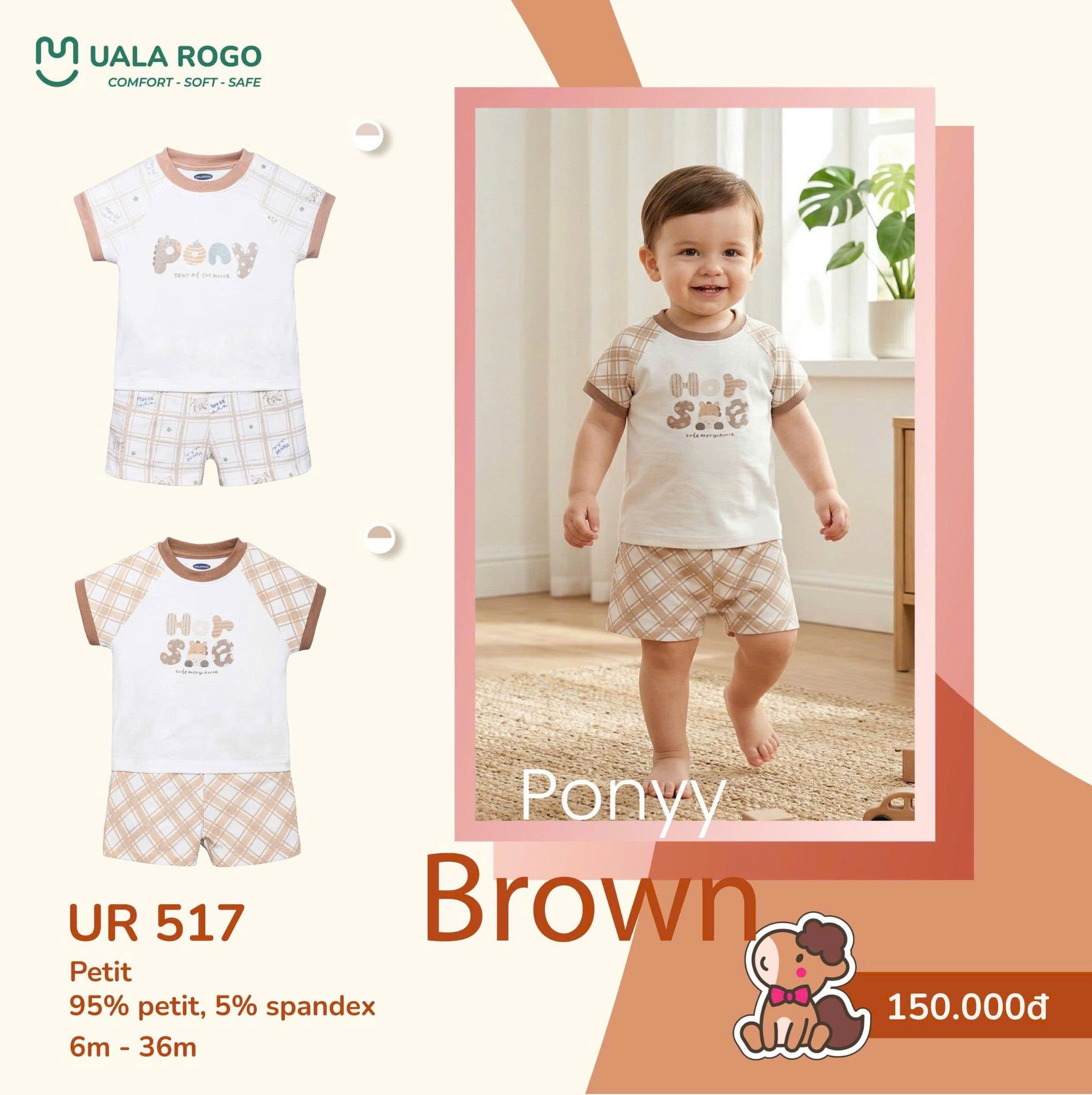  Bộ cộc tay ponyy brown UR 517 