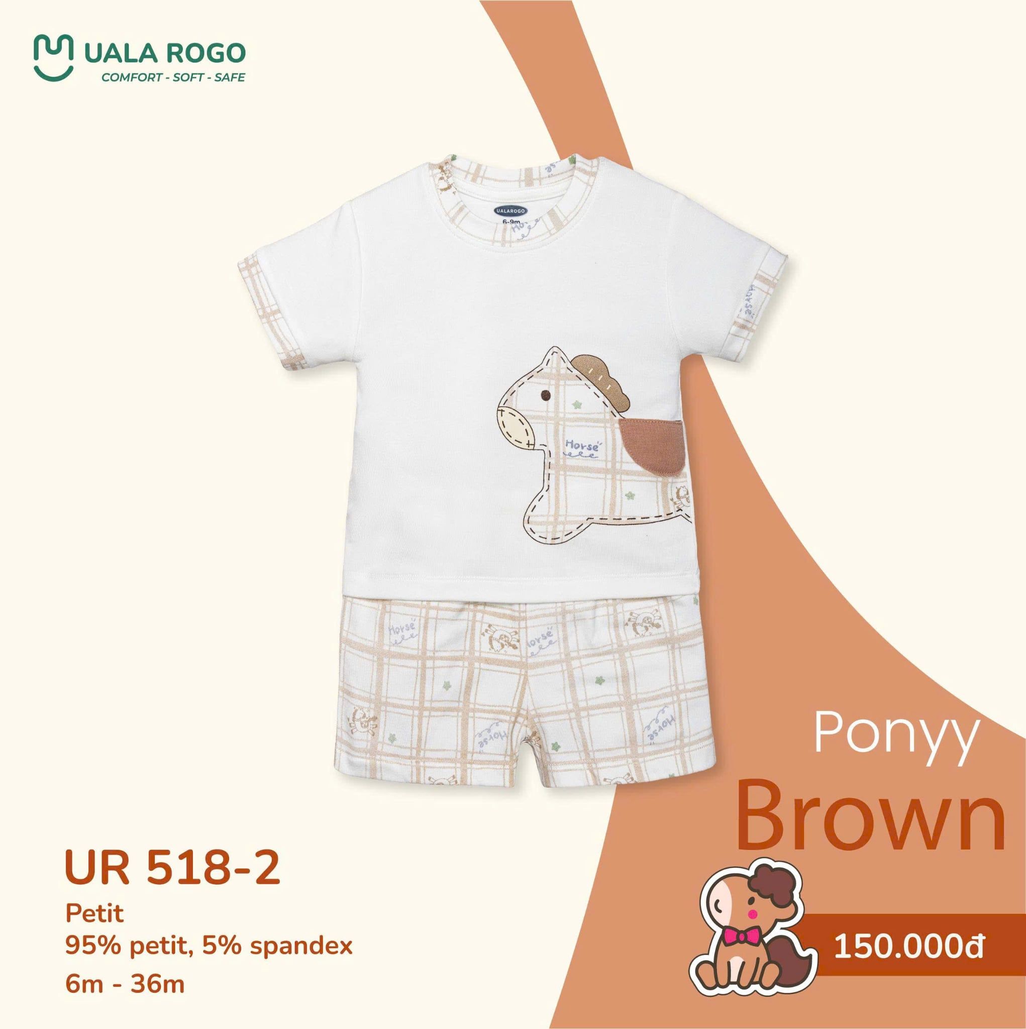  Bộ côc tay in ngựa ponyy brown UR 518 